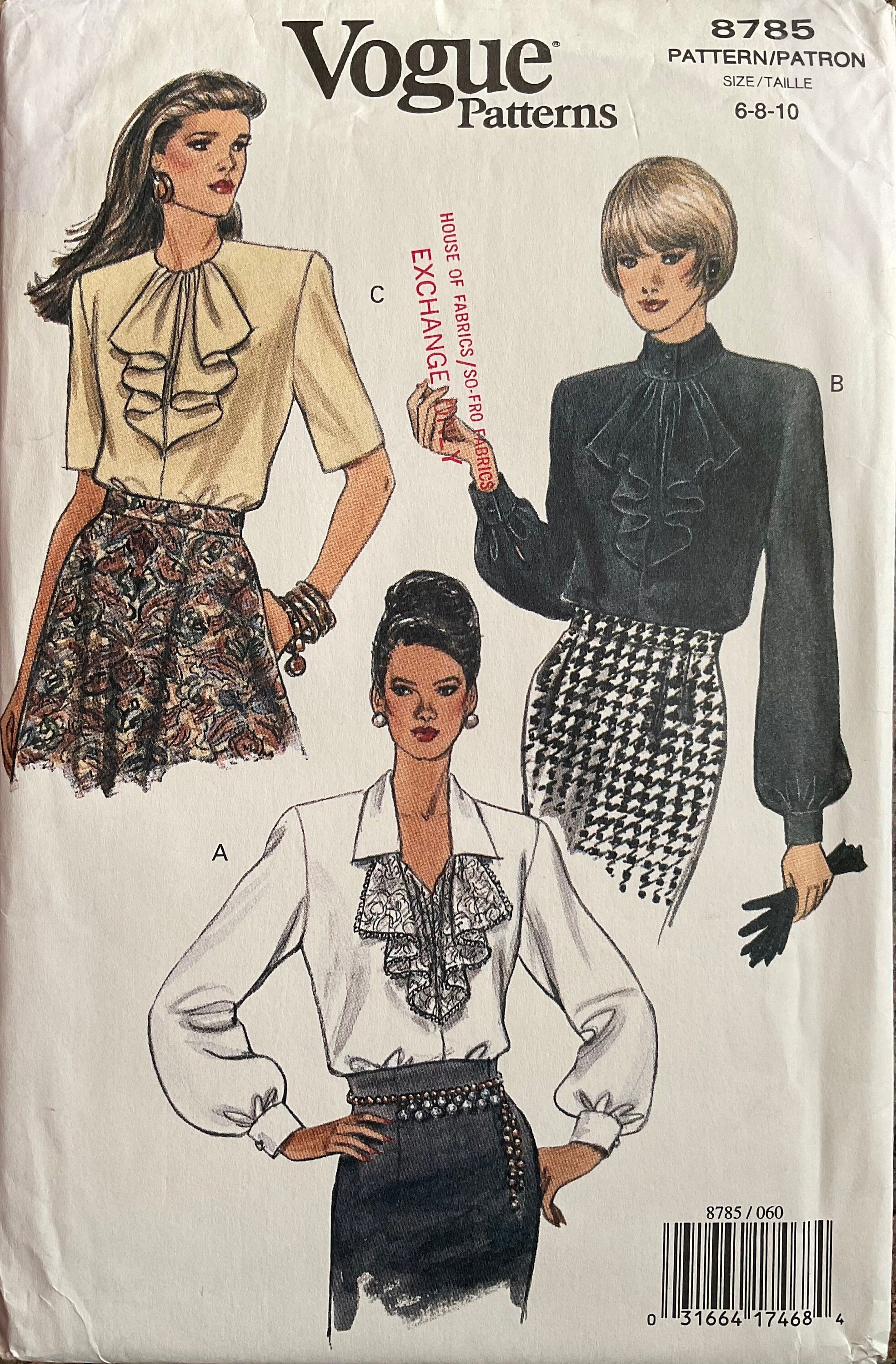 Vogue 8785 Sewing Pattern (Vintage) UNCUT