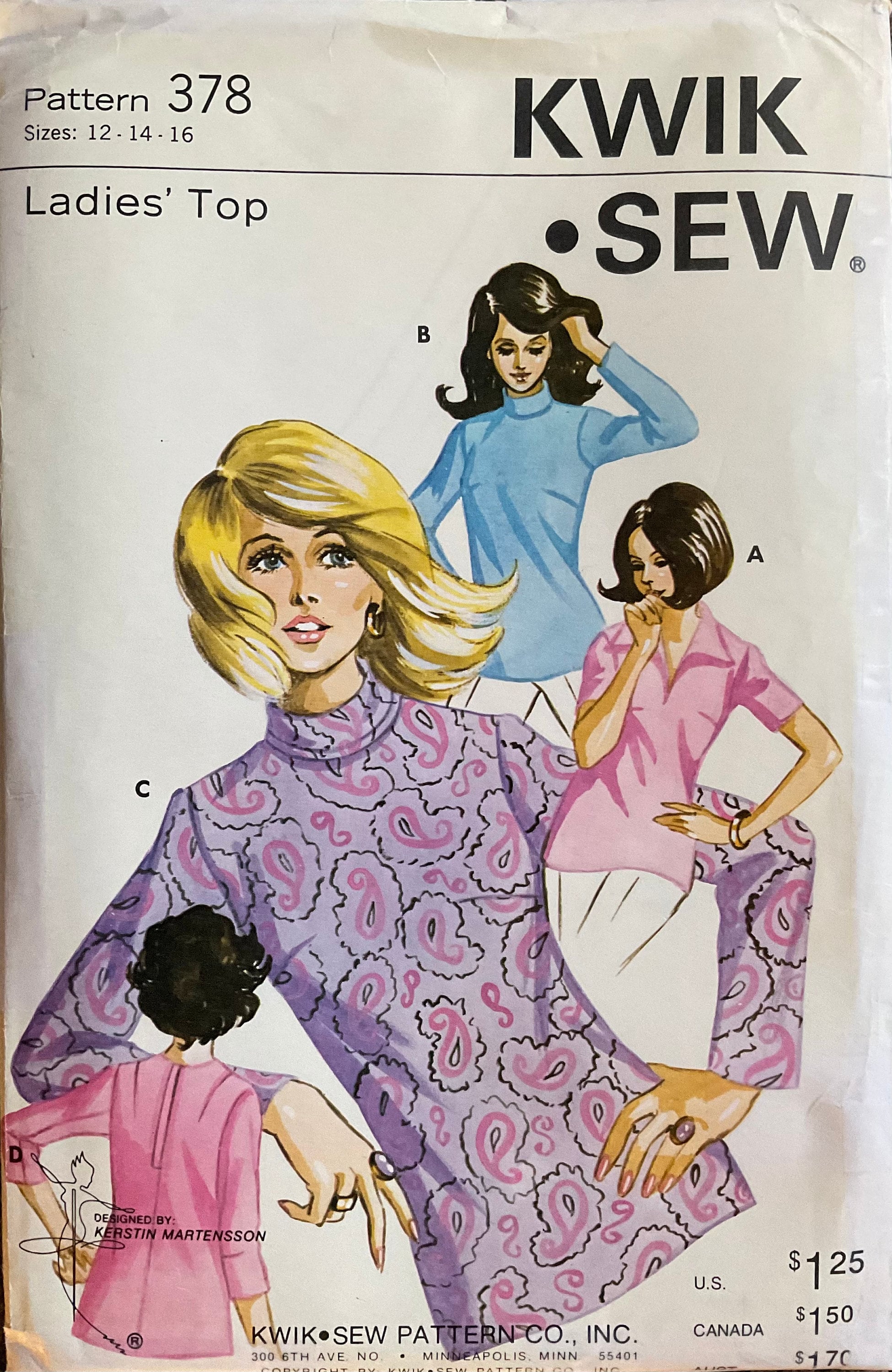 Kwik Sew 378 Sewing Pattern (Vintage) UNCUT