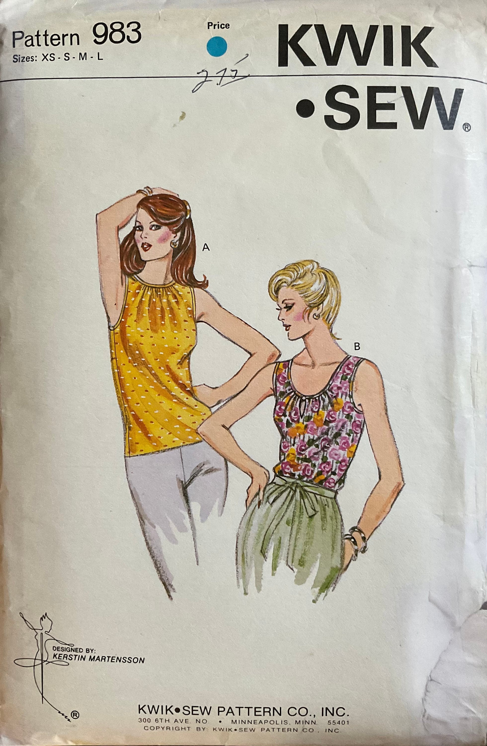 Kwik Sew 983 Sewing Pattern (Vintage) CUT