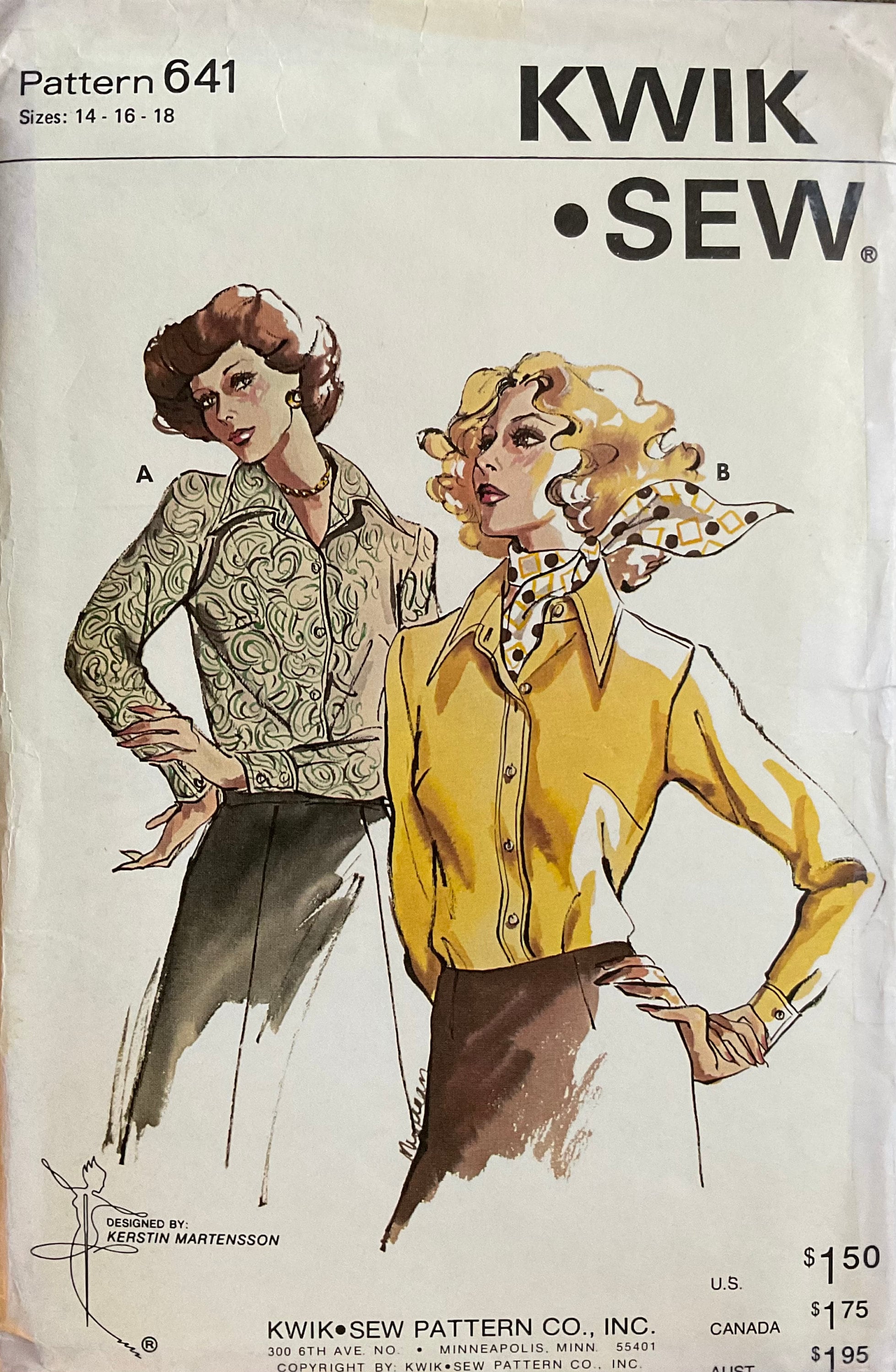 Kwik Sew 641 Sewing Pattern (Vintage) UNCUT