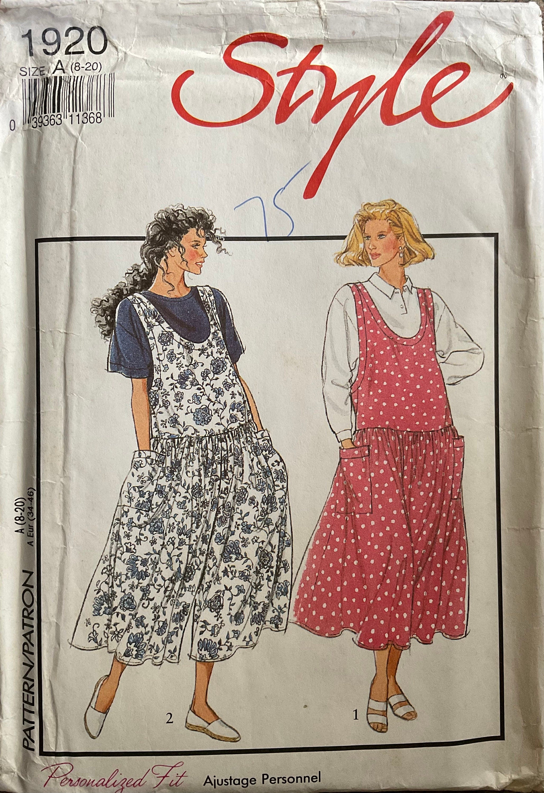 Style 1920 Sewing Pattern (Vintage) UNCUT