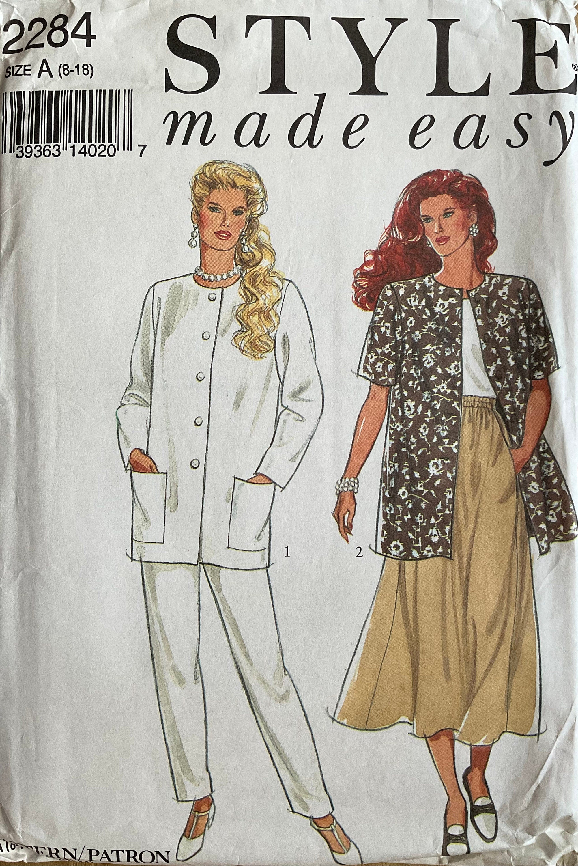 Style 2284 Sewing Pattern (Vintage) CUT