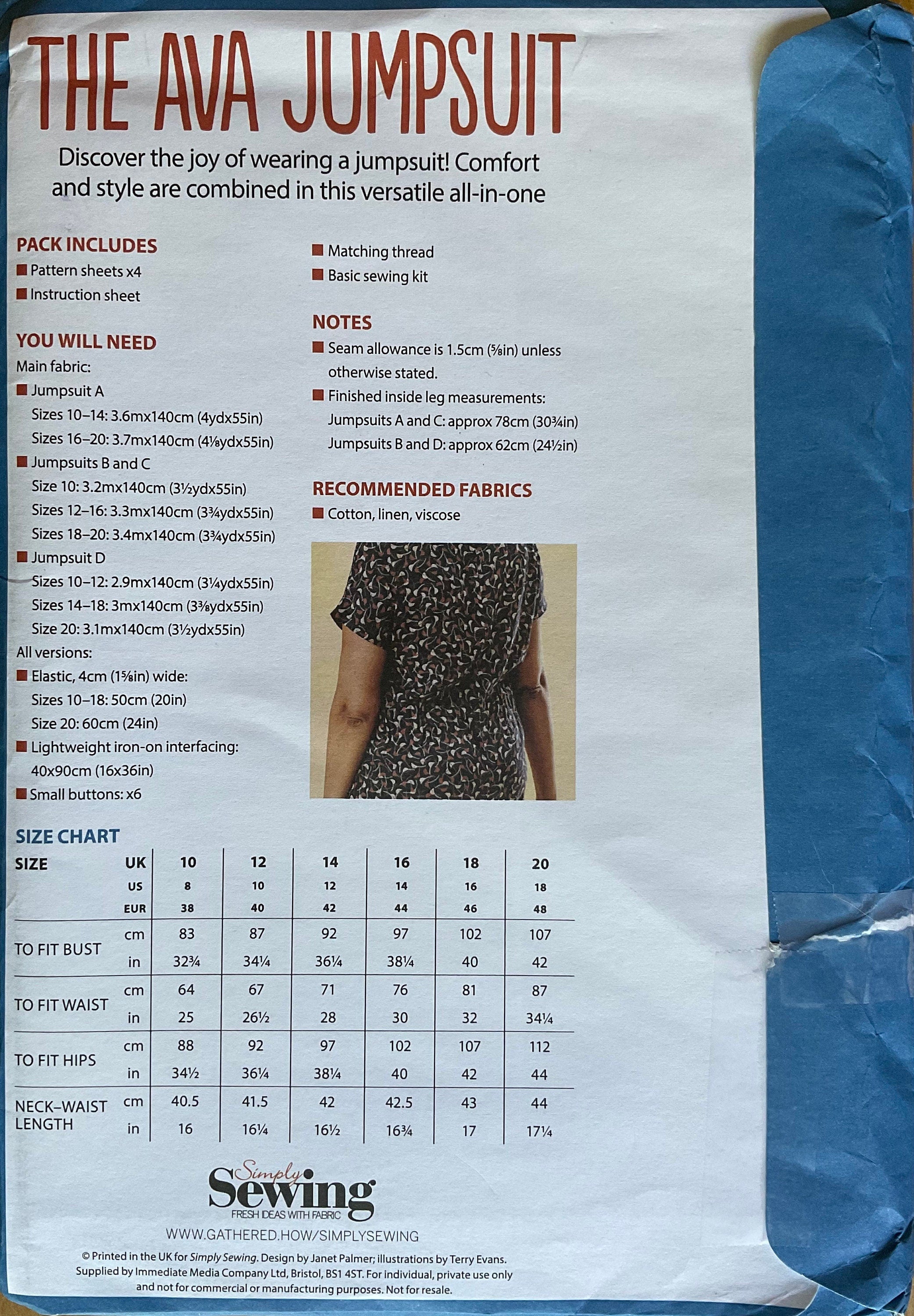 Simply Sewing Sewing Pattern (Vintage) UNCUT