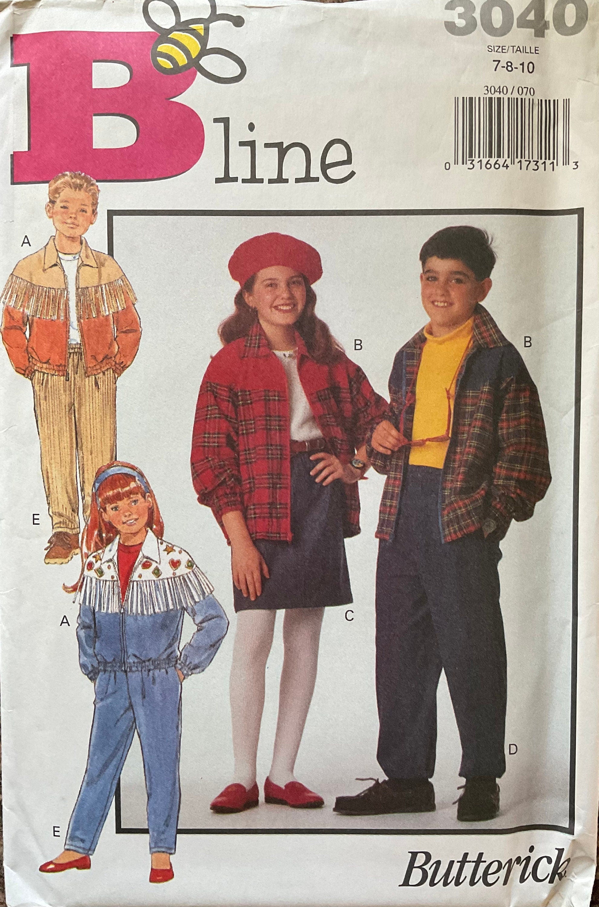 Butterick 3040 Sewing Pattern (Vintage) UNCUT