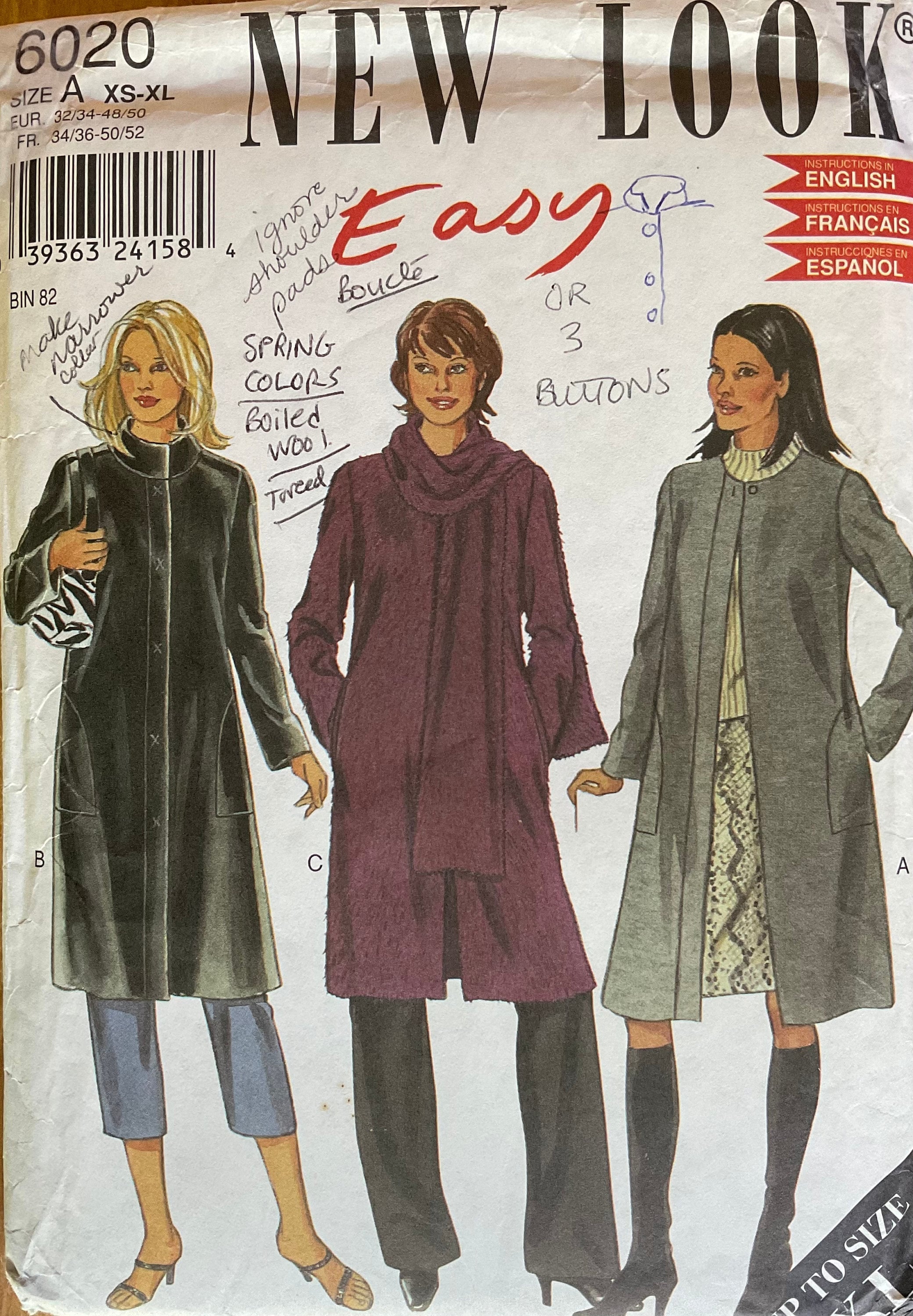 New Look 6020 Sewing Pattern (Vintage) UNCUT