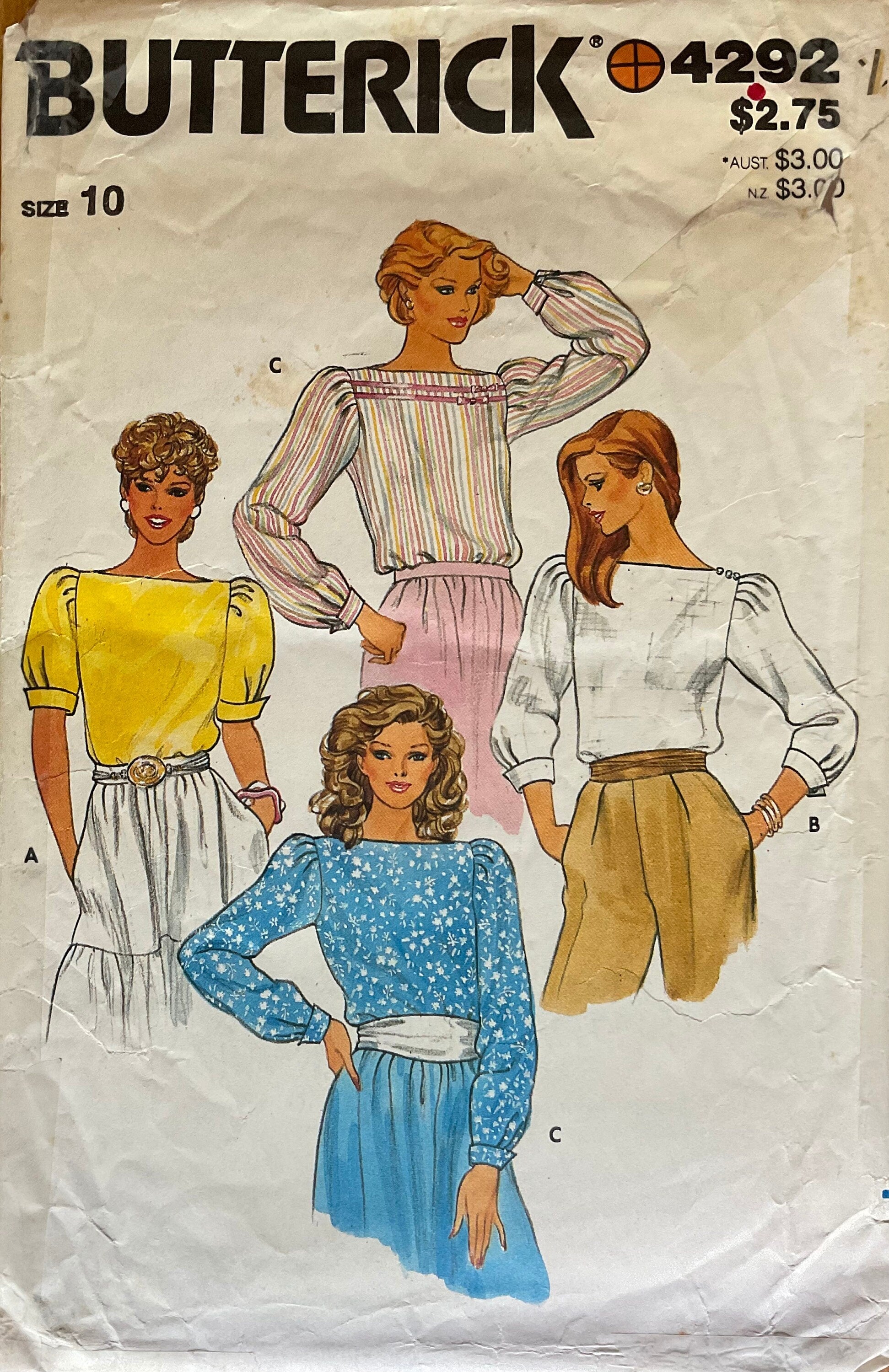 Butterick 4292 Sewing Pattern (Vintage) CUT