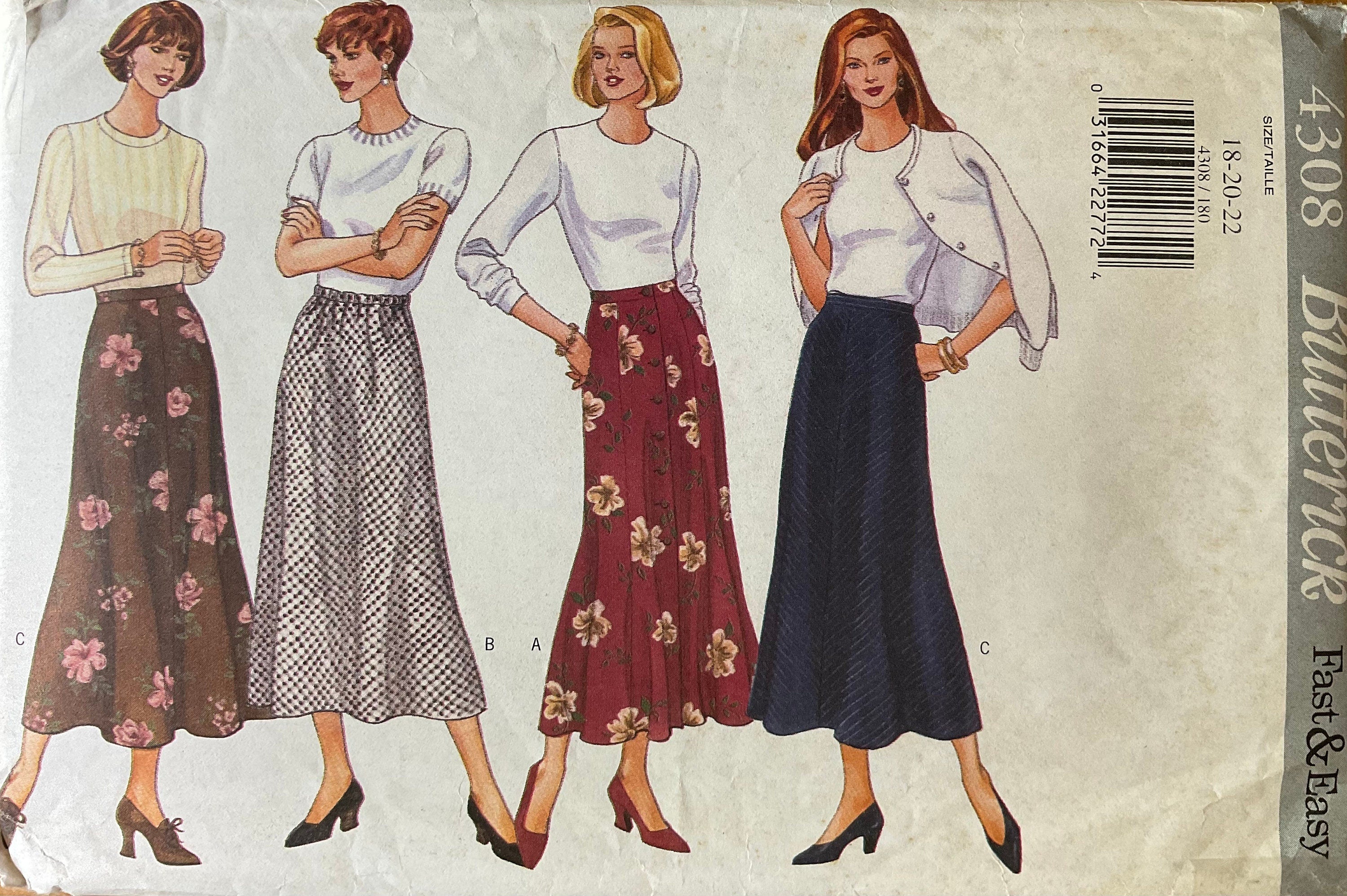 Butterick 4308 Sewing Pattern (Vintage) UNCUT