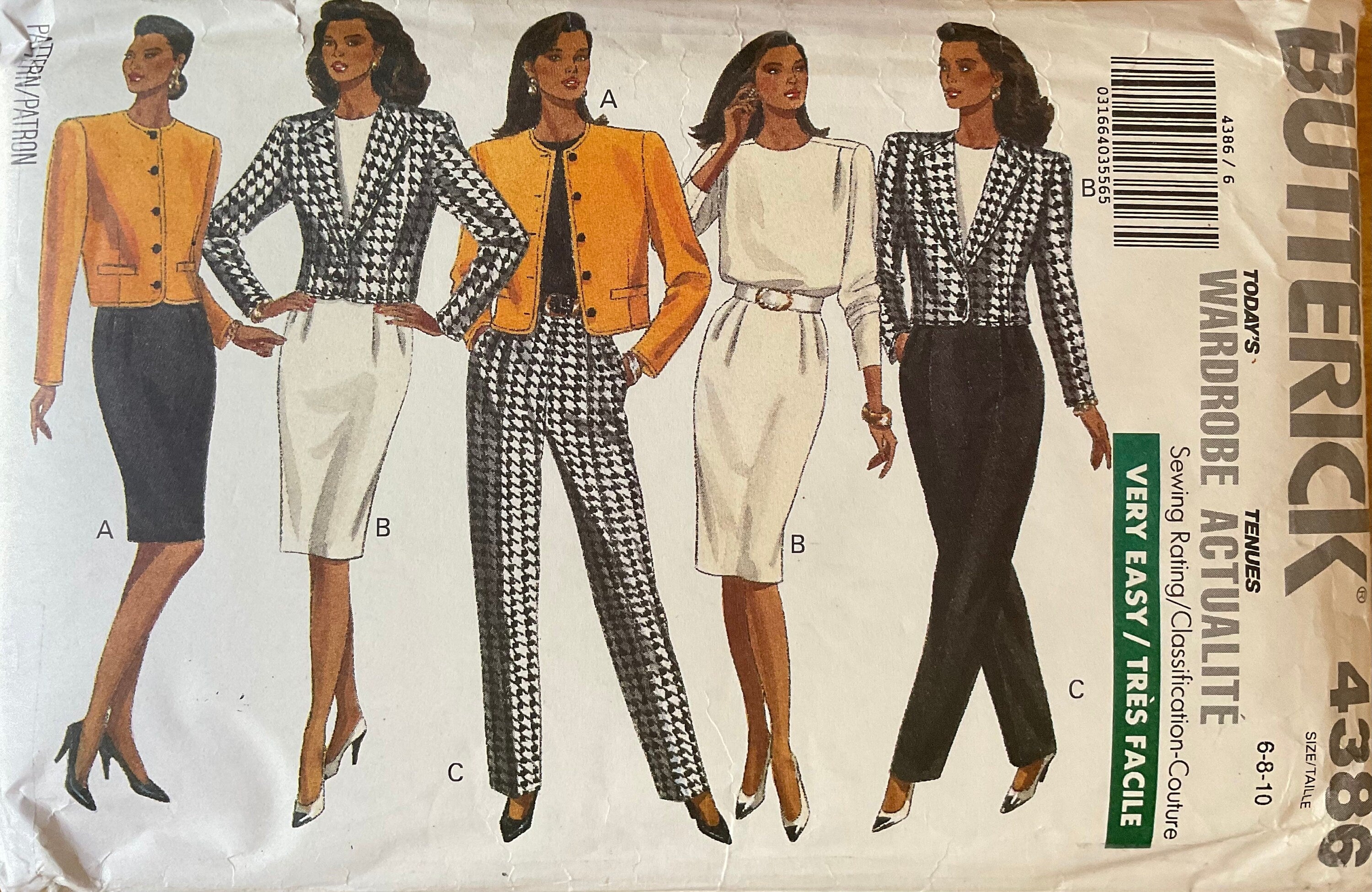 Butterick 4386 Sewing Pattern (Vintage) UNCUT