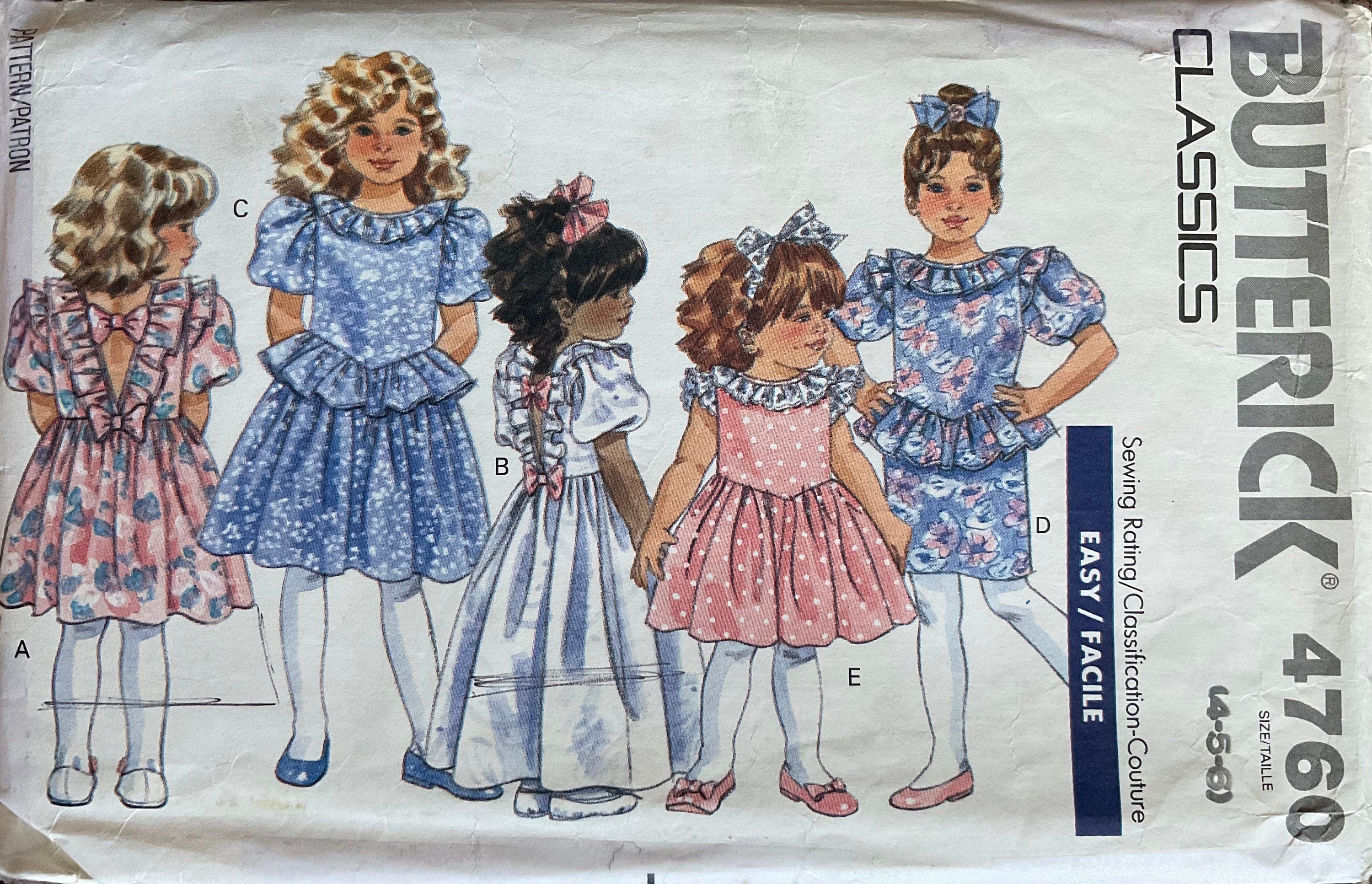Butterick 4760 Sewing Pattern (Vintage) CUT