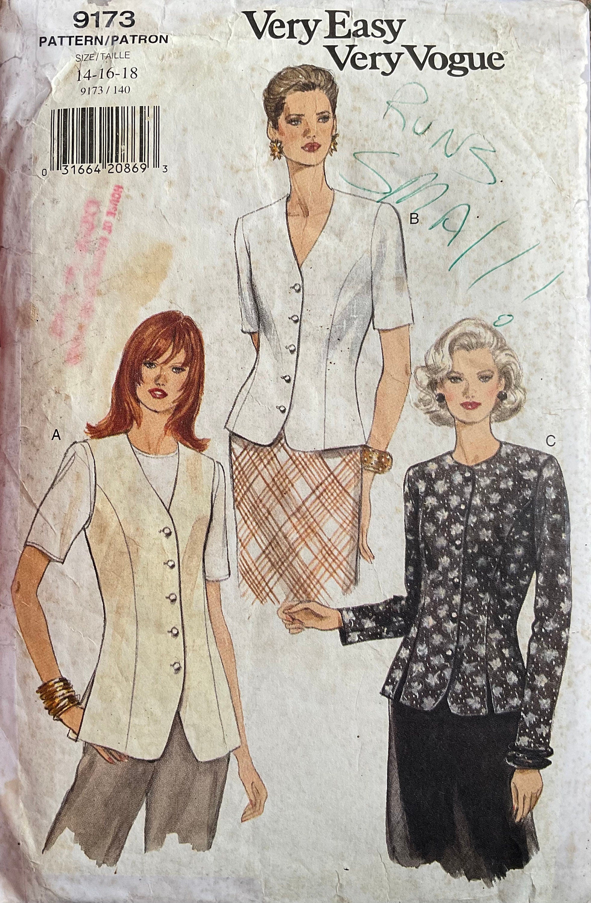 Vogue 9173 Sewing Pattern (Vintage) CUT