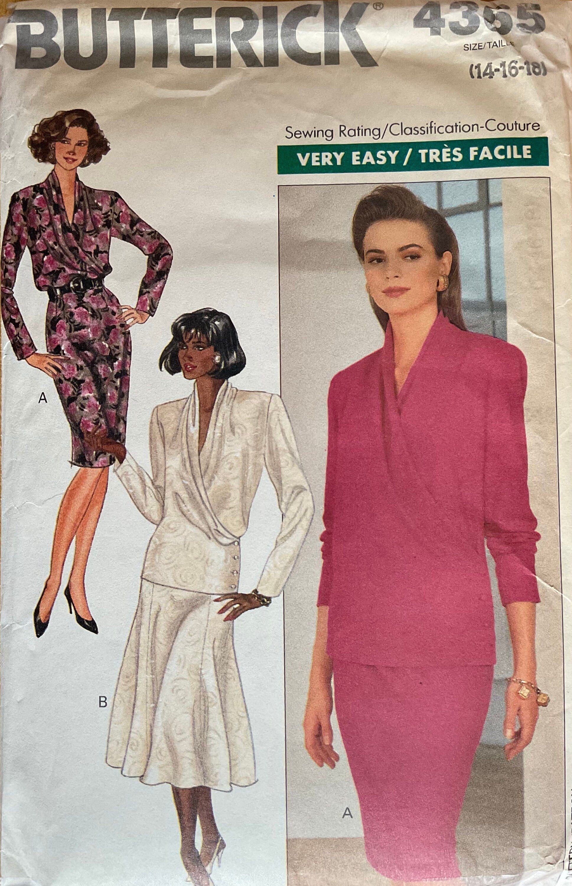 Butterick 4365 Sewing Pattern (Vintage) CUT