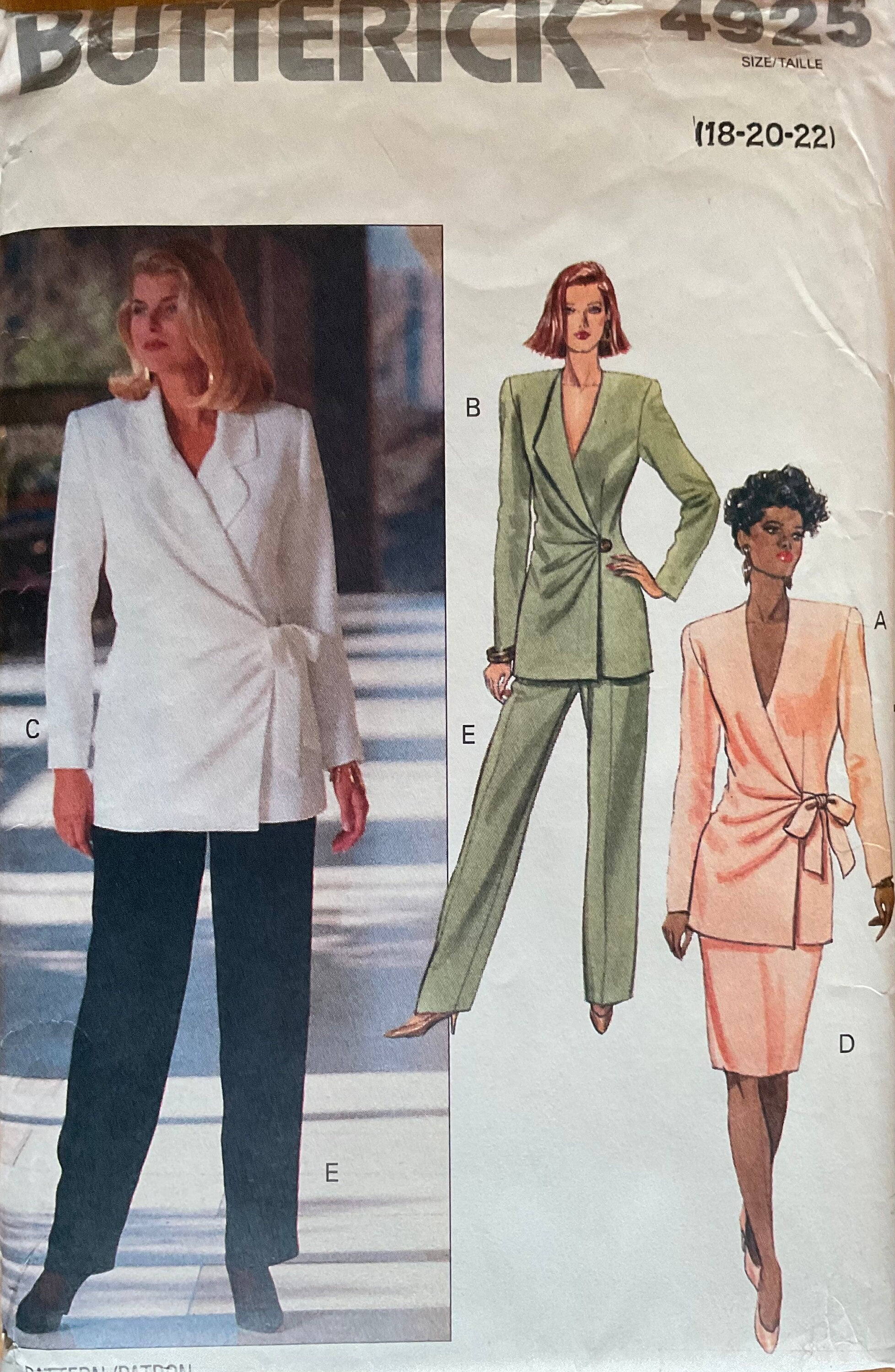 Butterick 4925 Sewing Pattern (Vintage) CUT