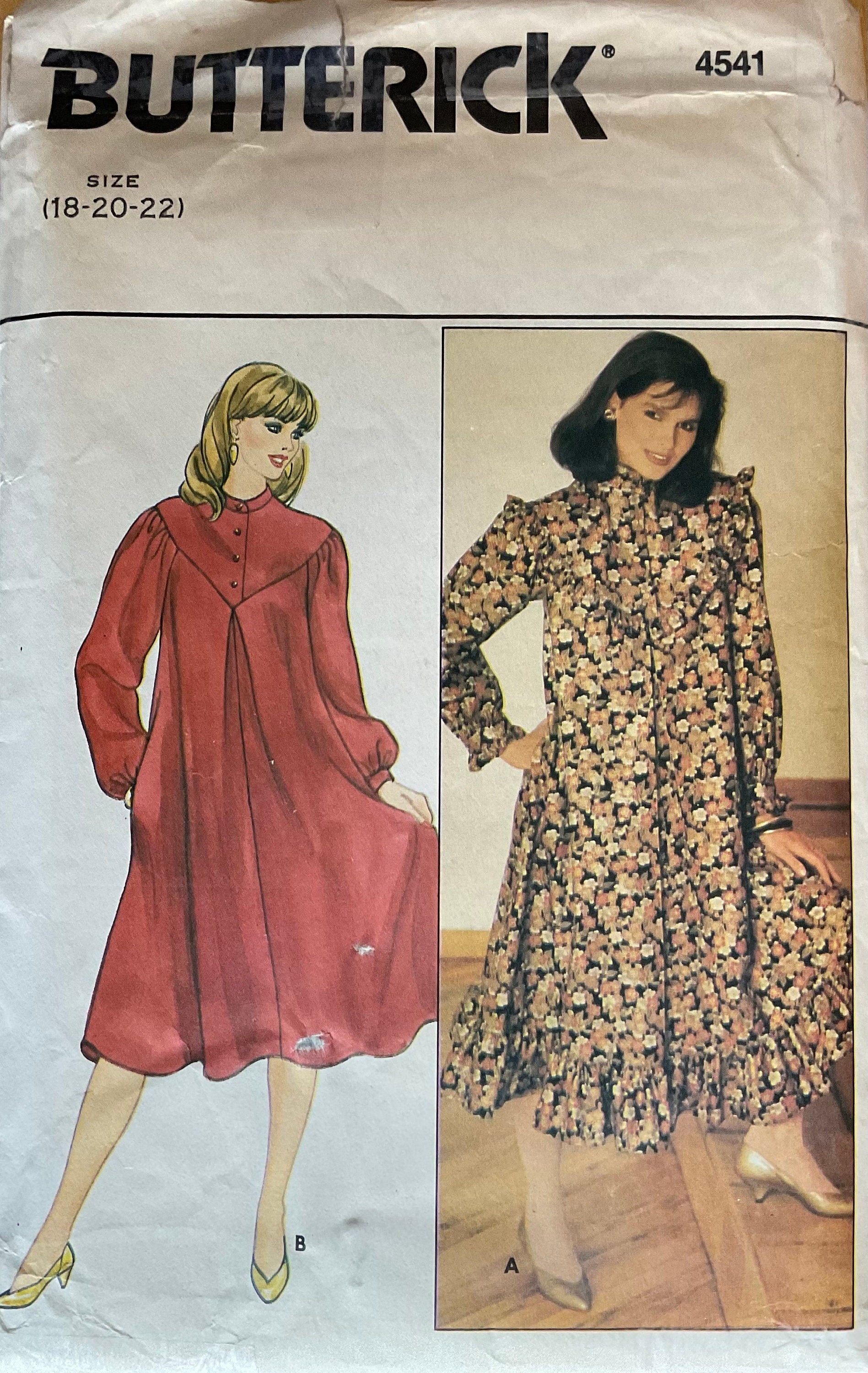 Butterick 4541 Sewing Pattern (Vintage) CUT