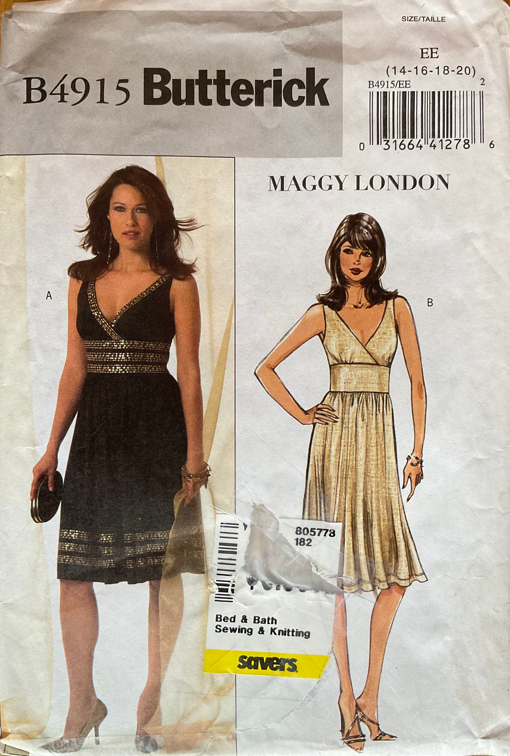 Butterick 4915 Sewing Pattern (Vintage) CUT