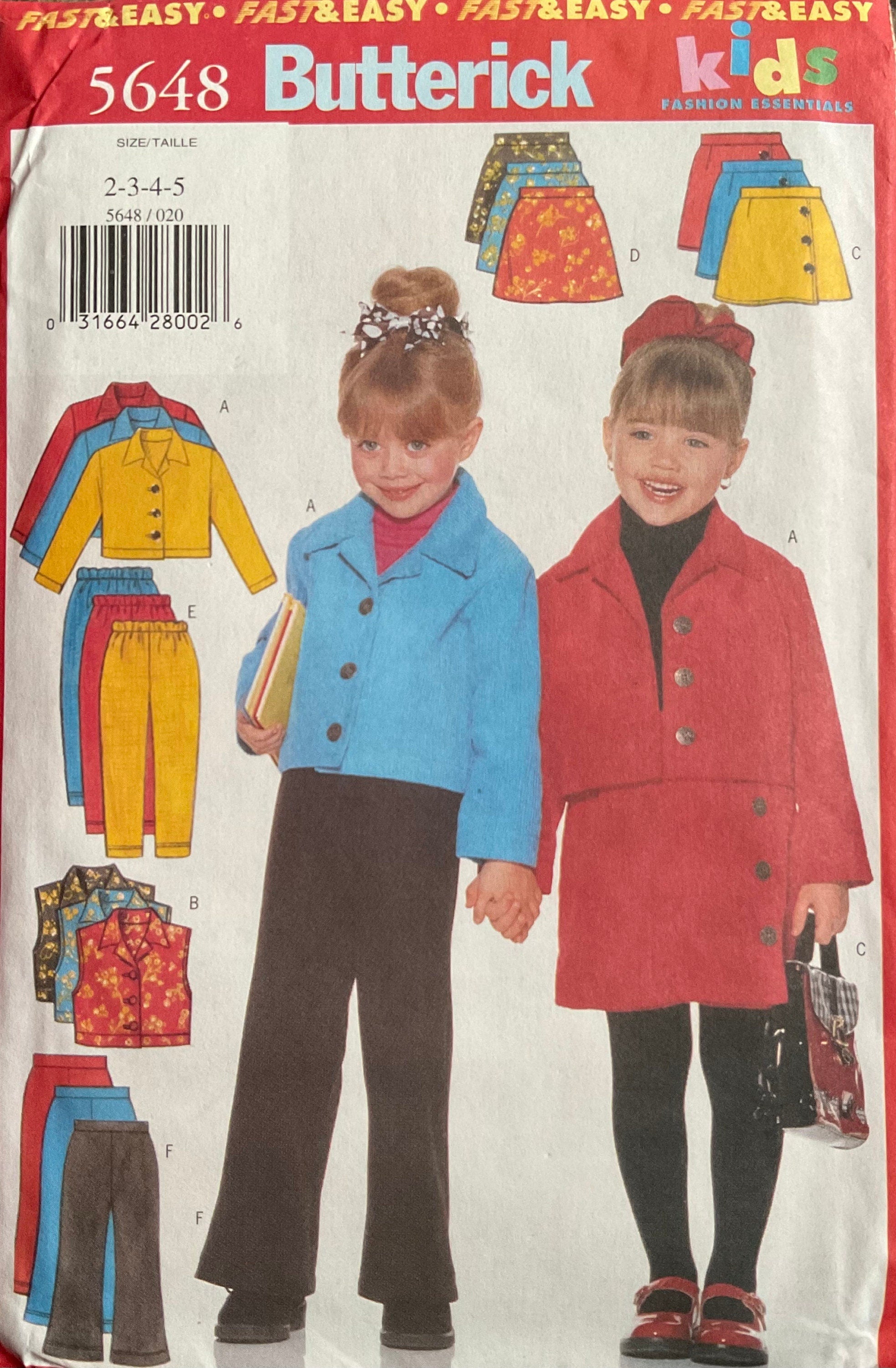 Butterick 5648 Sewing Pattern (Vintage) UNCUT