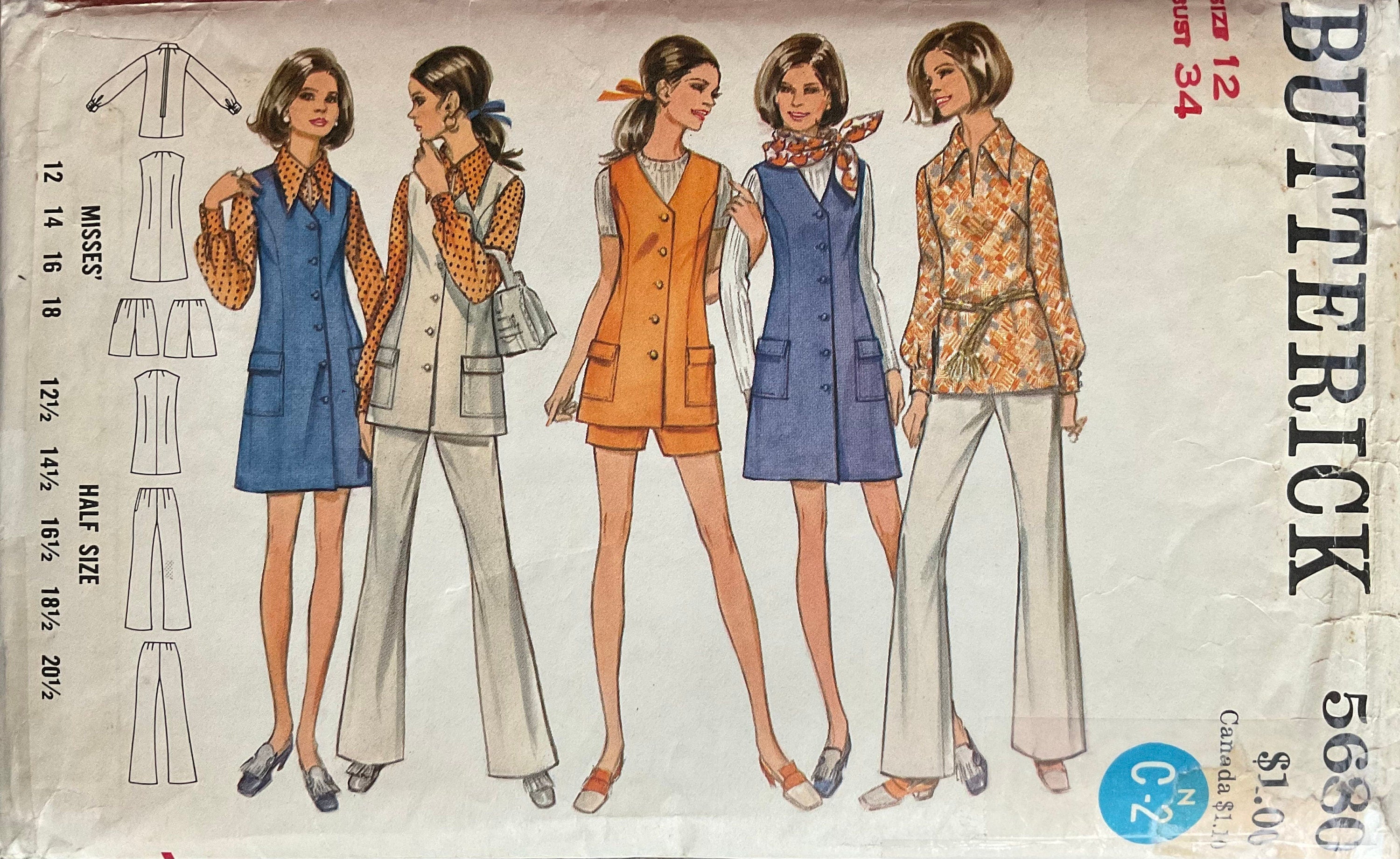 Butterick 5680 Sewing Pattern (Vintage) CUT