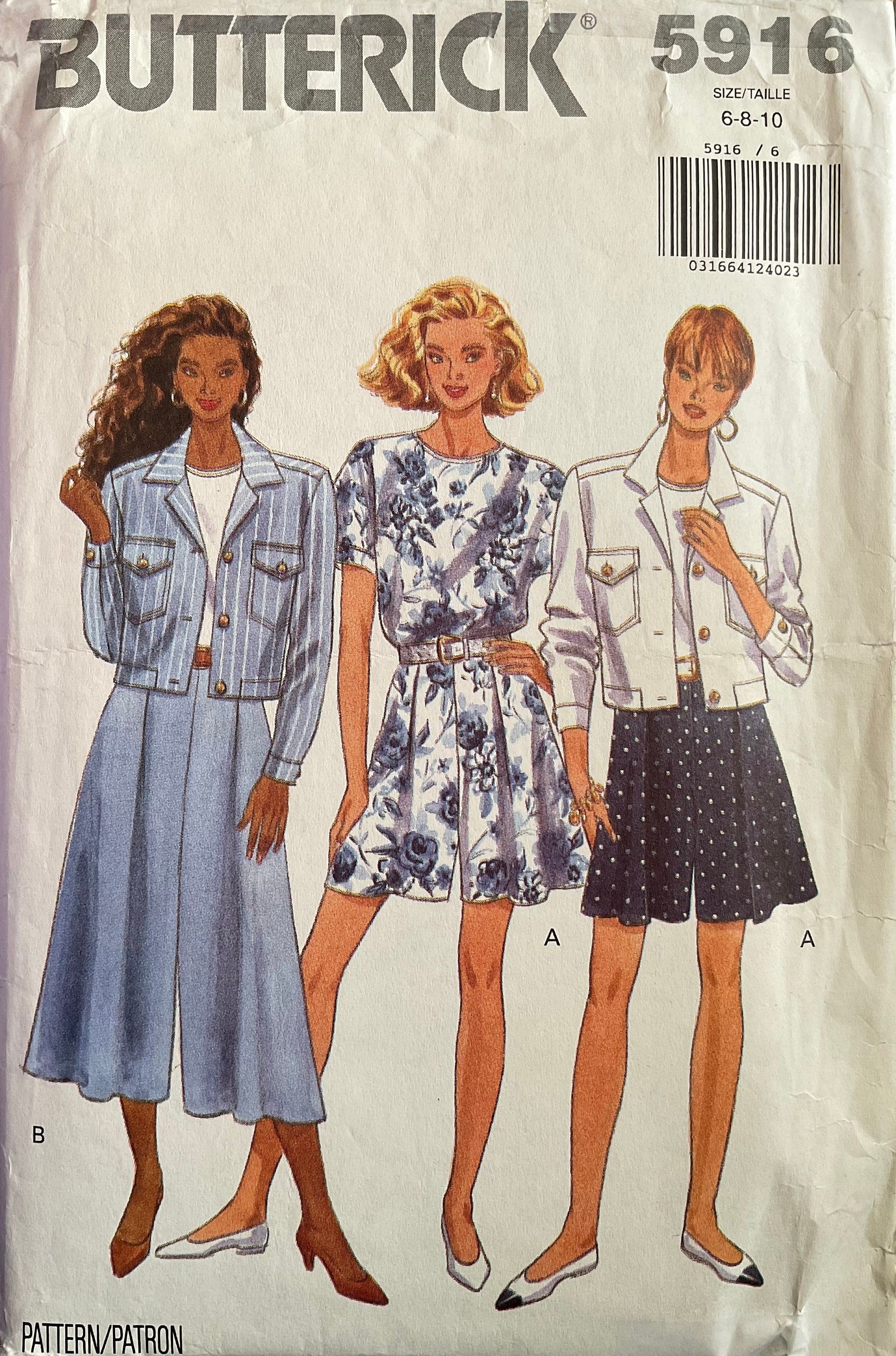 Butterick 5916 Sewing Pattern (Vintage) UNCUT