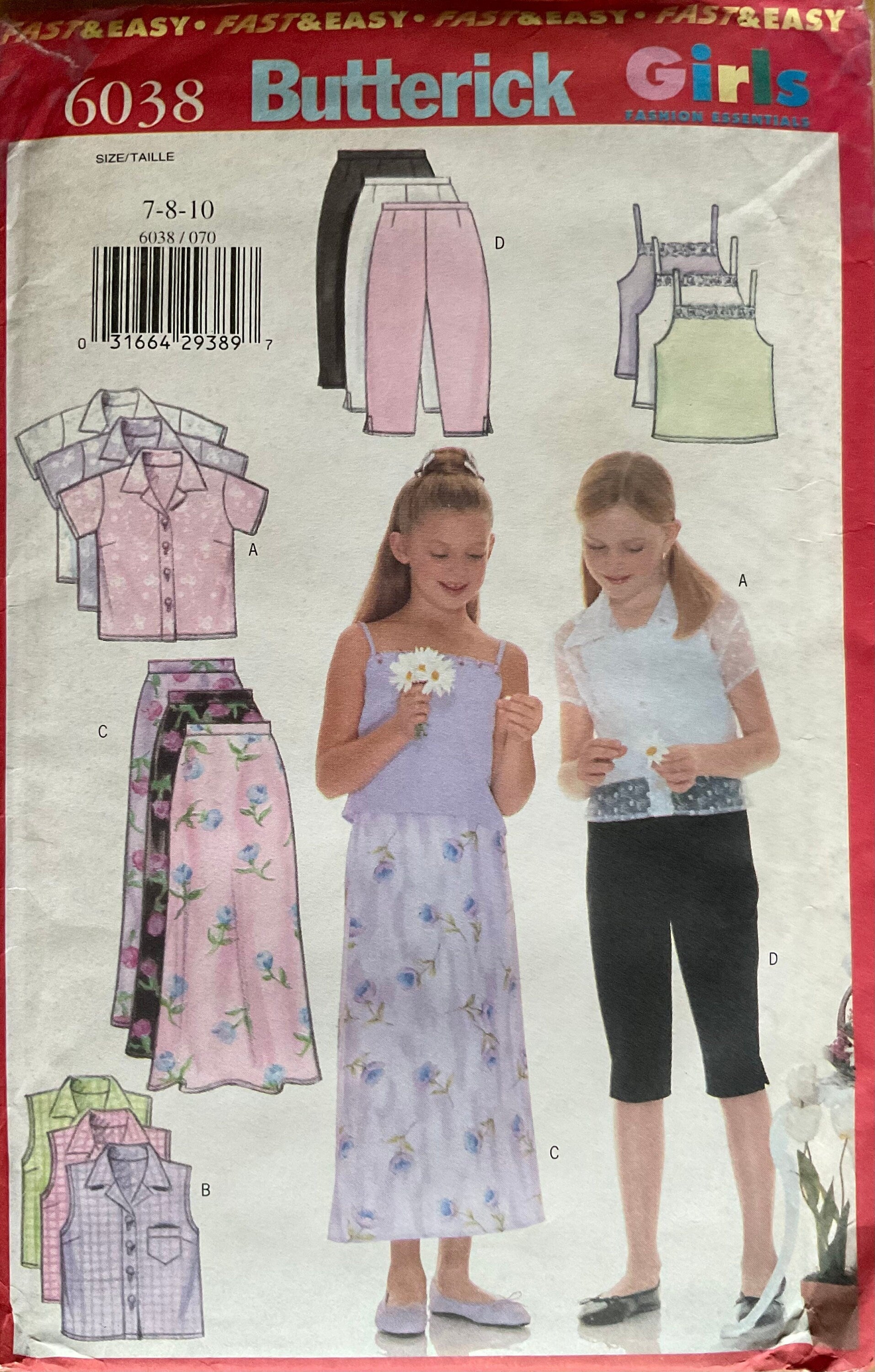 Butterick 6038 Sewing Pattern (Vintage) UNCUT/CUT