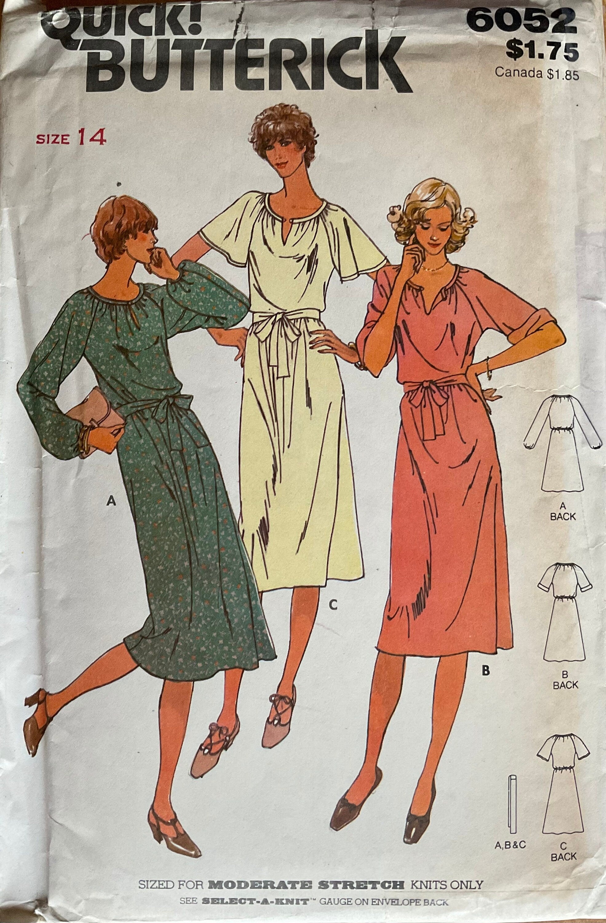 Butterick 6052 Sewing Pattern (Vintage) UNCUT