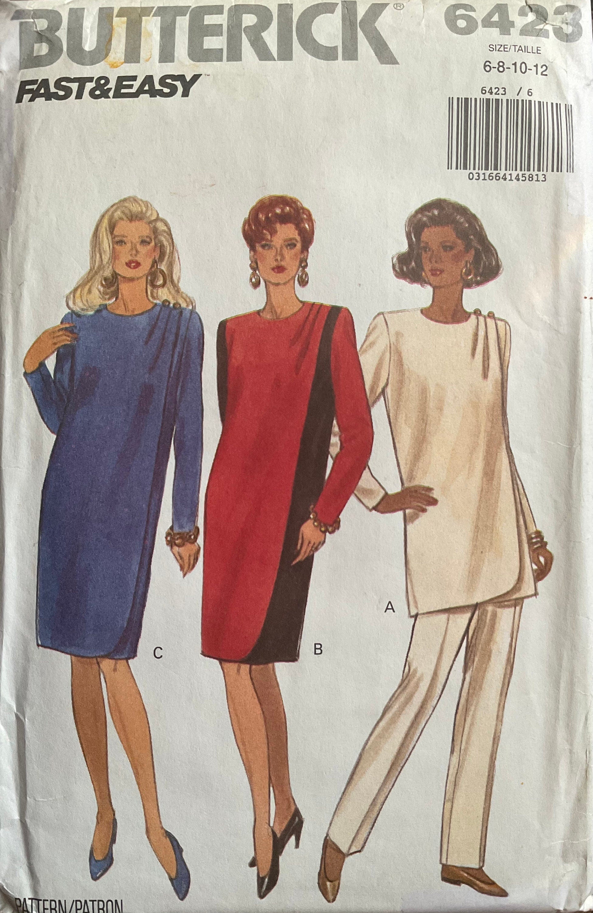 Butterick 6423 Sewing Pattern (Vintage) UNCUT