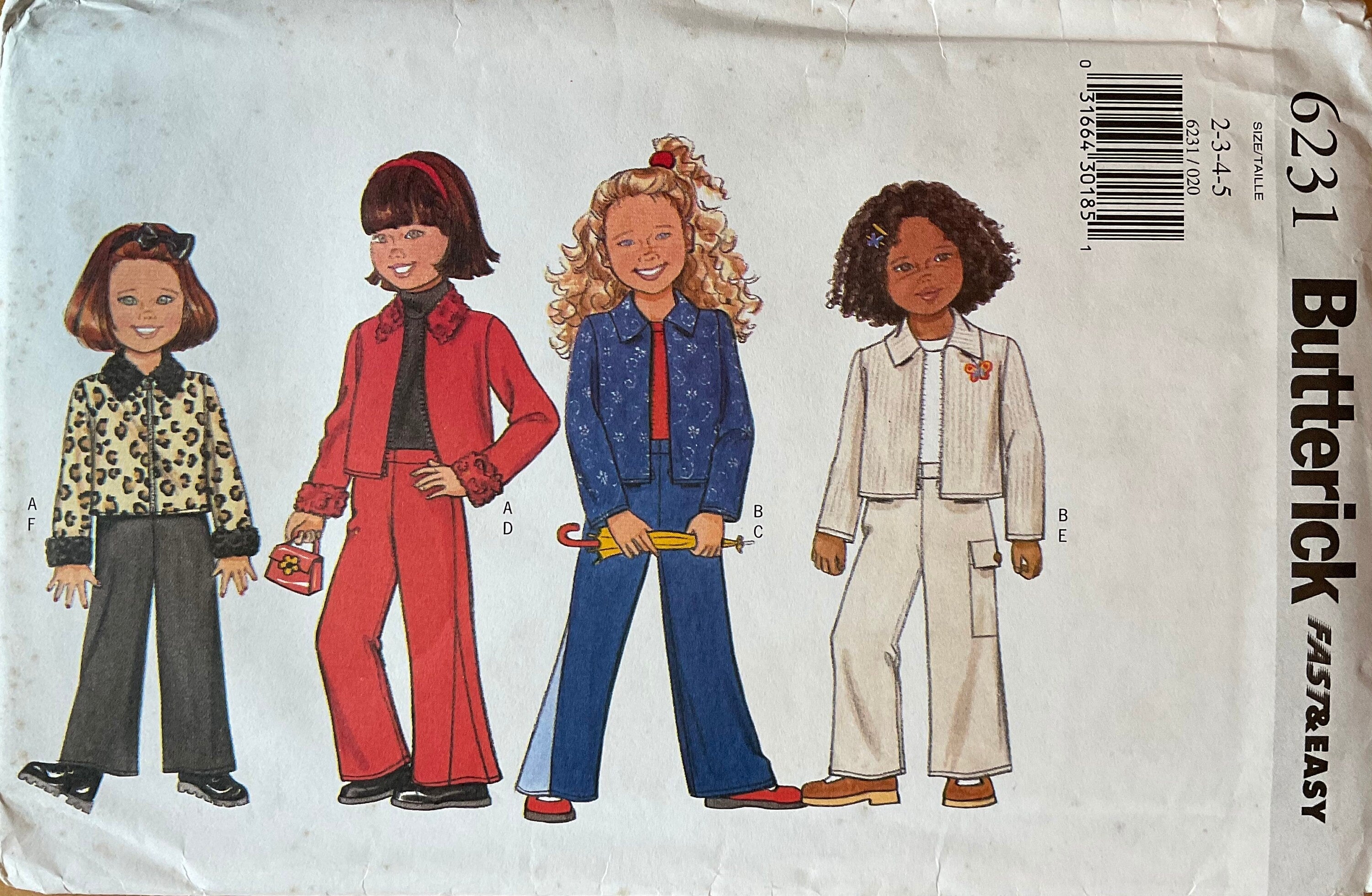 Butterick 6231 Sewing Pattern (Vintage) UNCUT