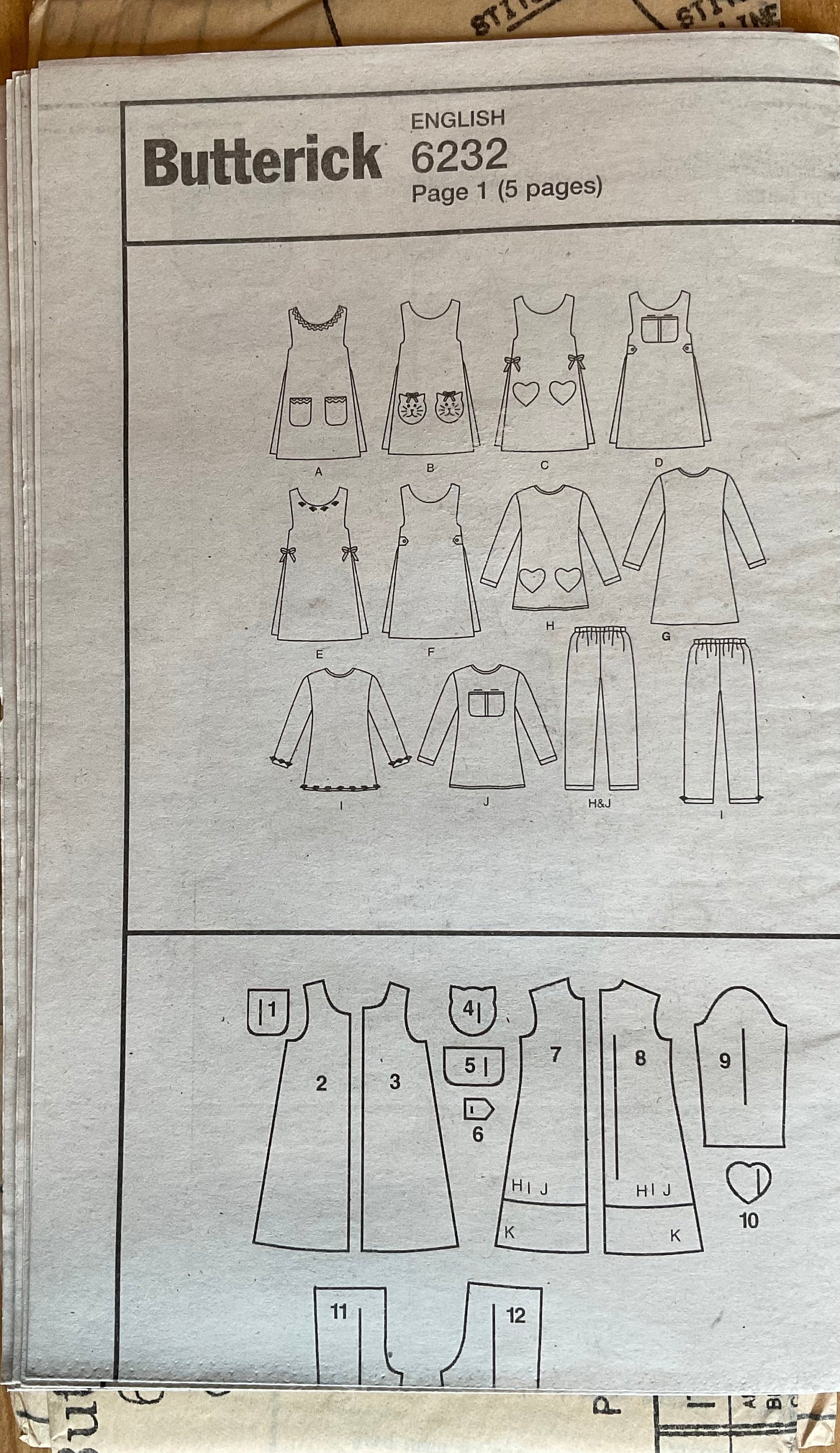 Butterick 6232 Sewing Pattern (Vintage) UNCUT