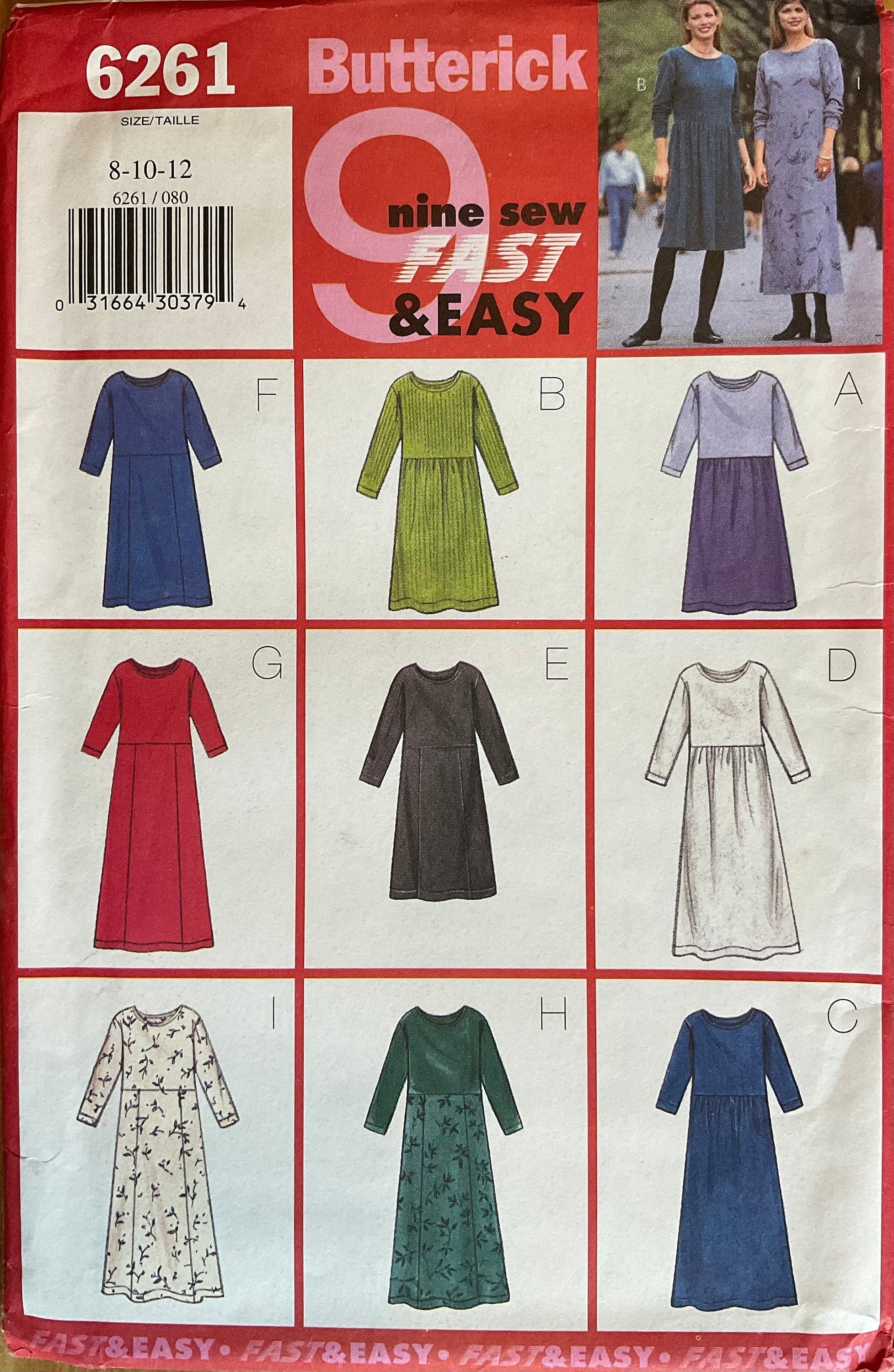 Butterick 6261 Sewing Pattern (Vintage) UNCUT