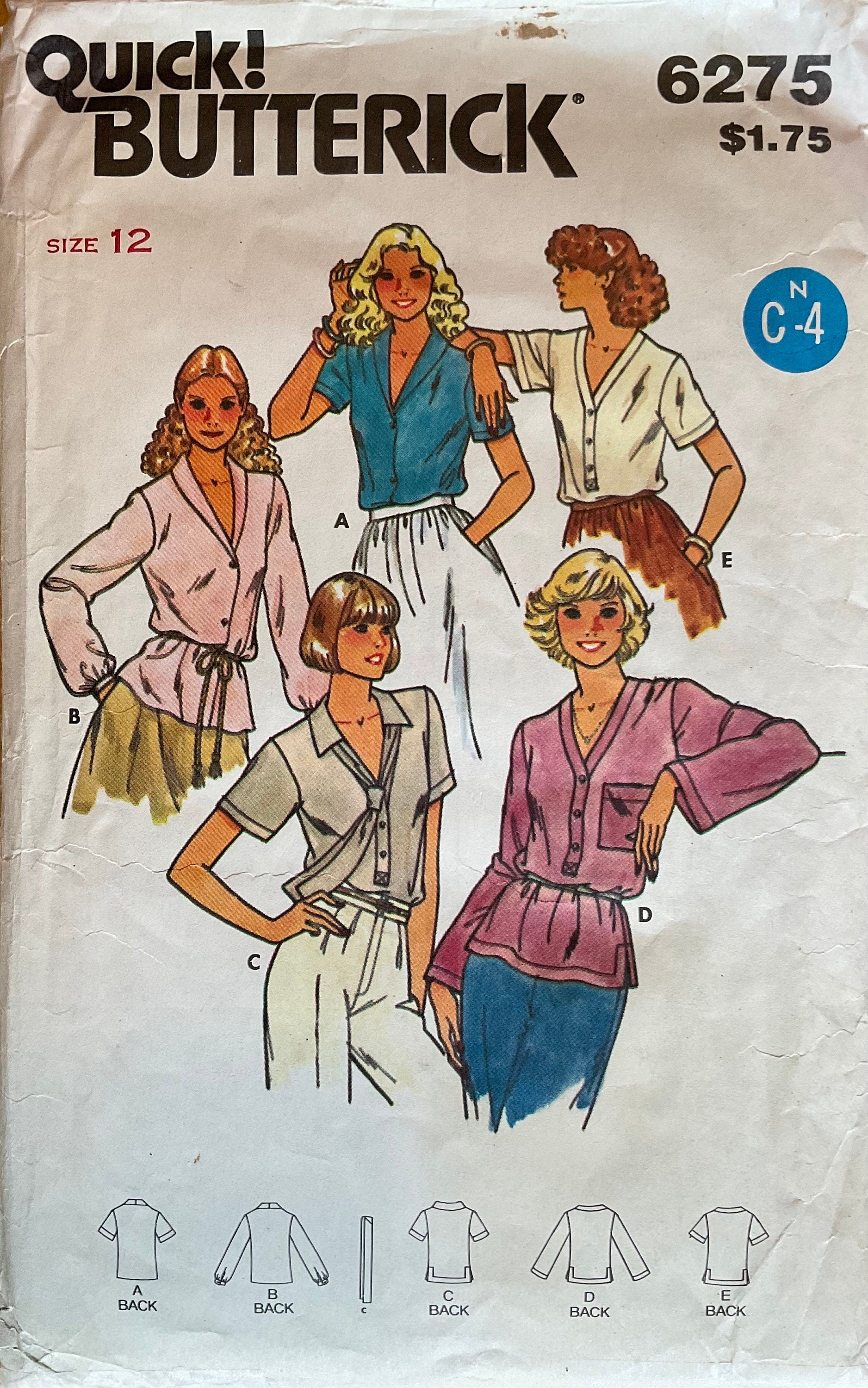 Butterick 6275 Sewing Pattern (Vintage) CUT