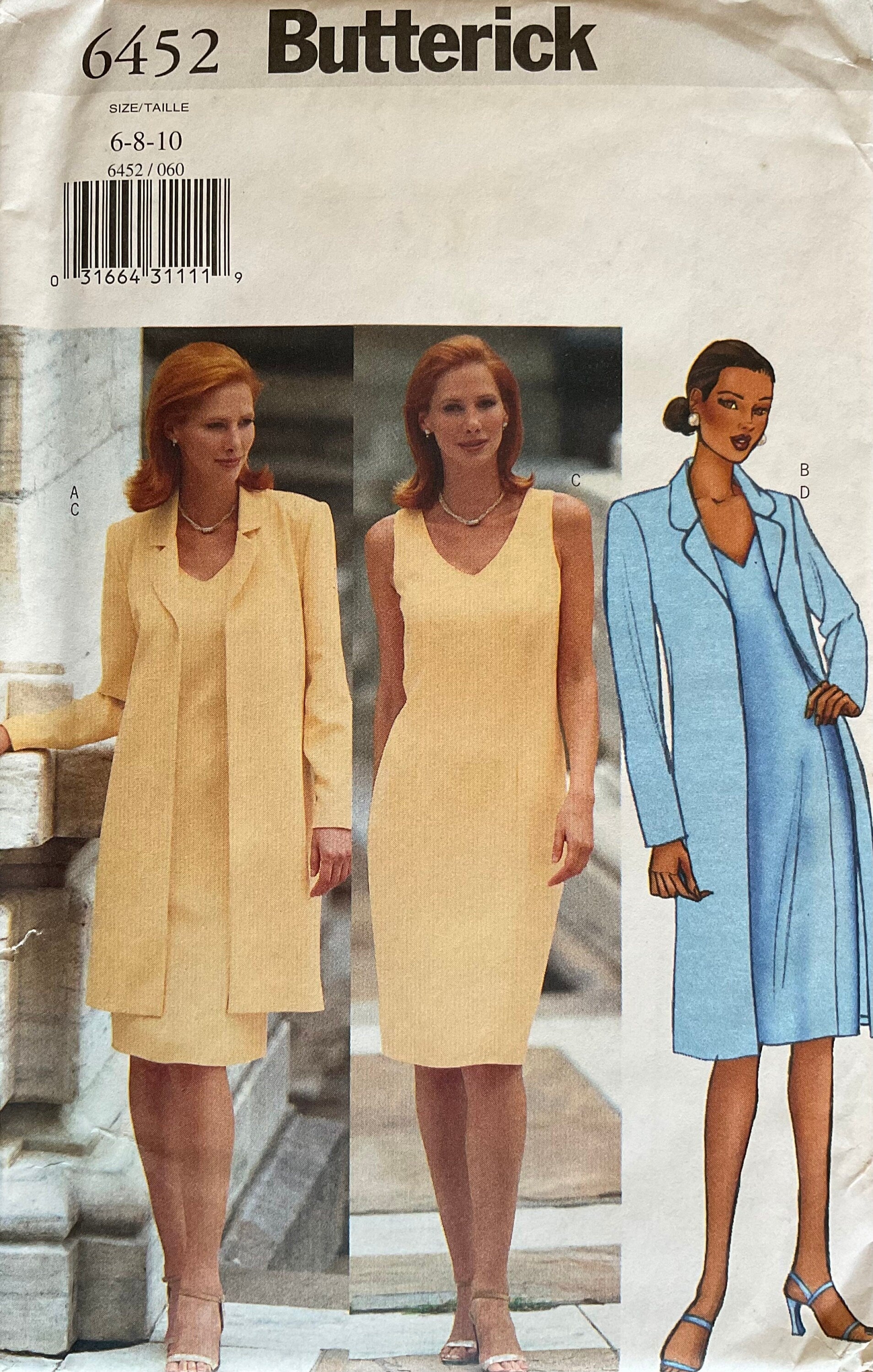 Butterick 6452 Sewing Pattern (Vintage) UNCUT