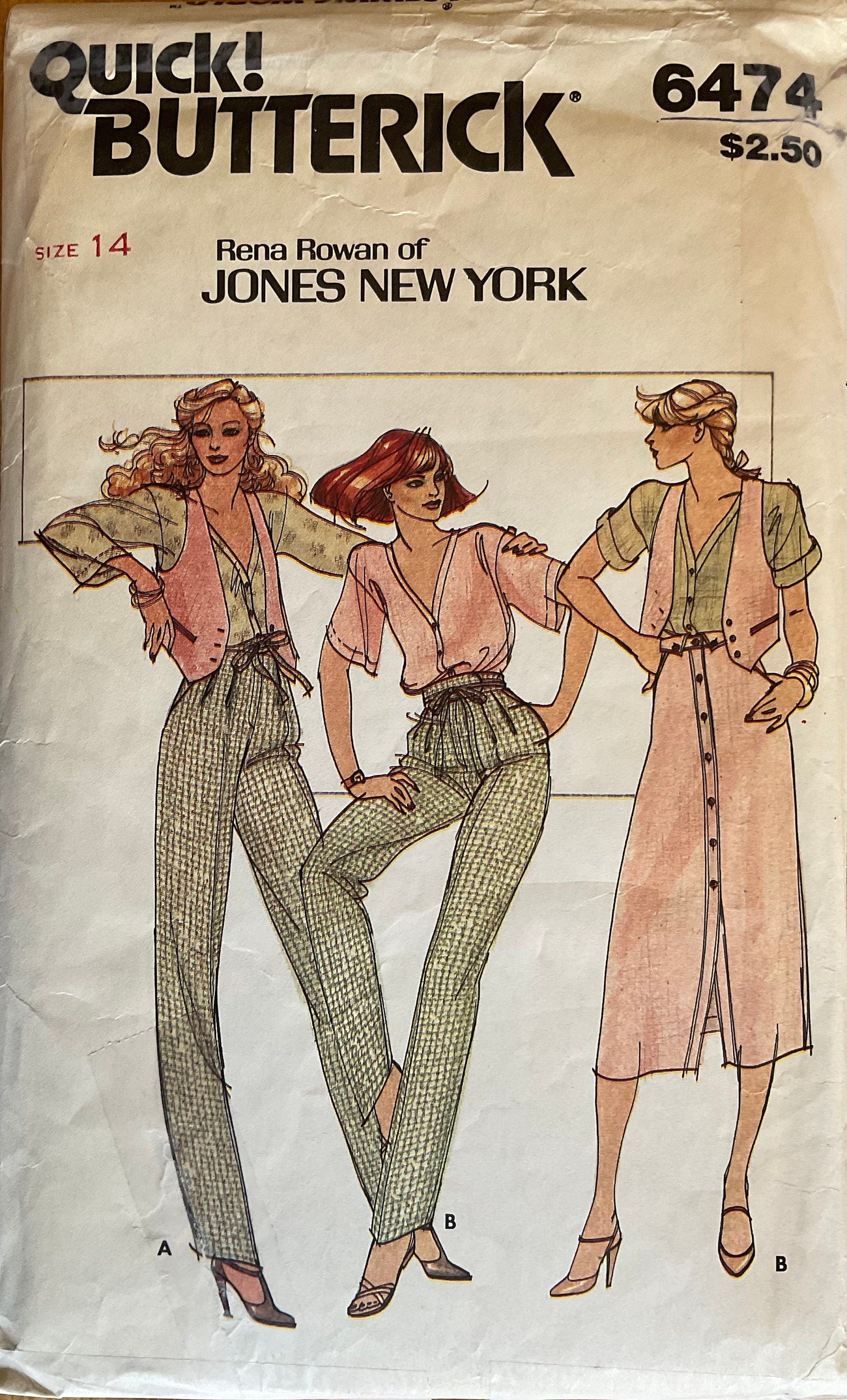 Butterick 6474 Sewing Pattern (Vintage) CUT