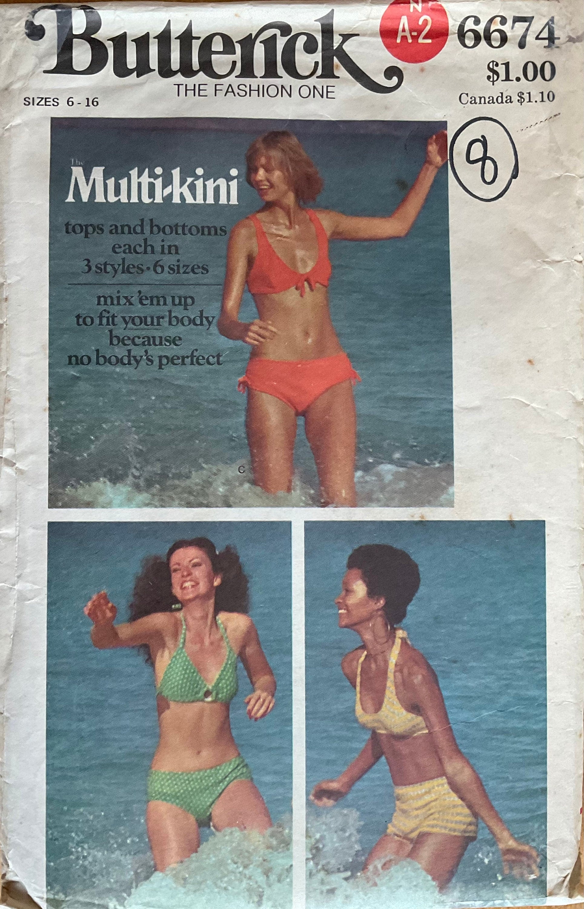 Butterick 6674 Sewing Pattern (Vintage) CUT