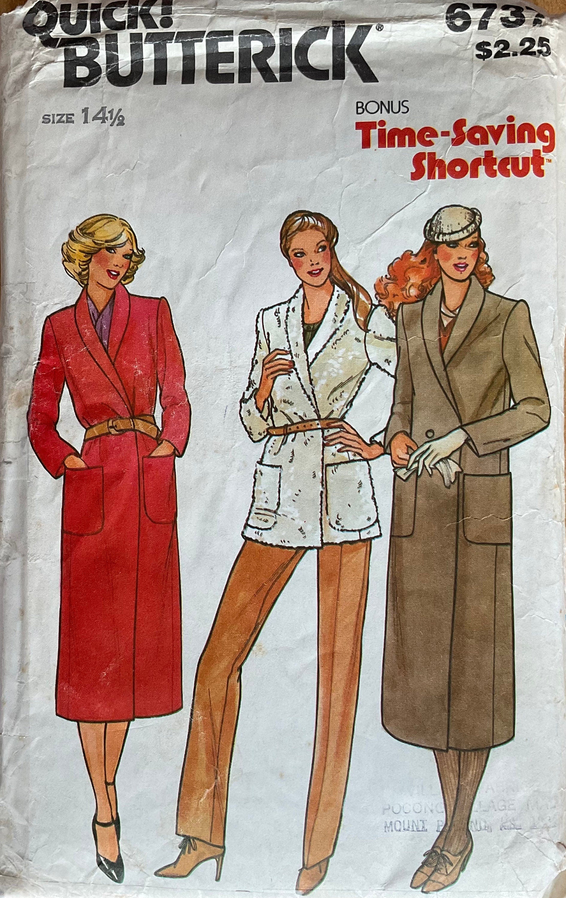Butterick 6737 Sewing Pattern (Vintage) CUT