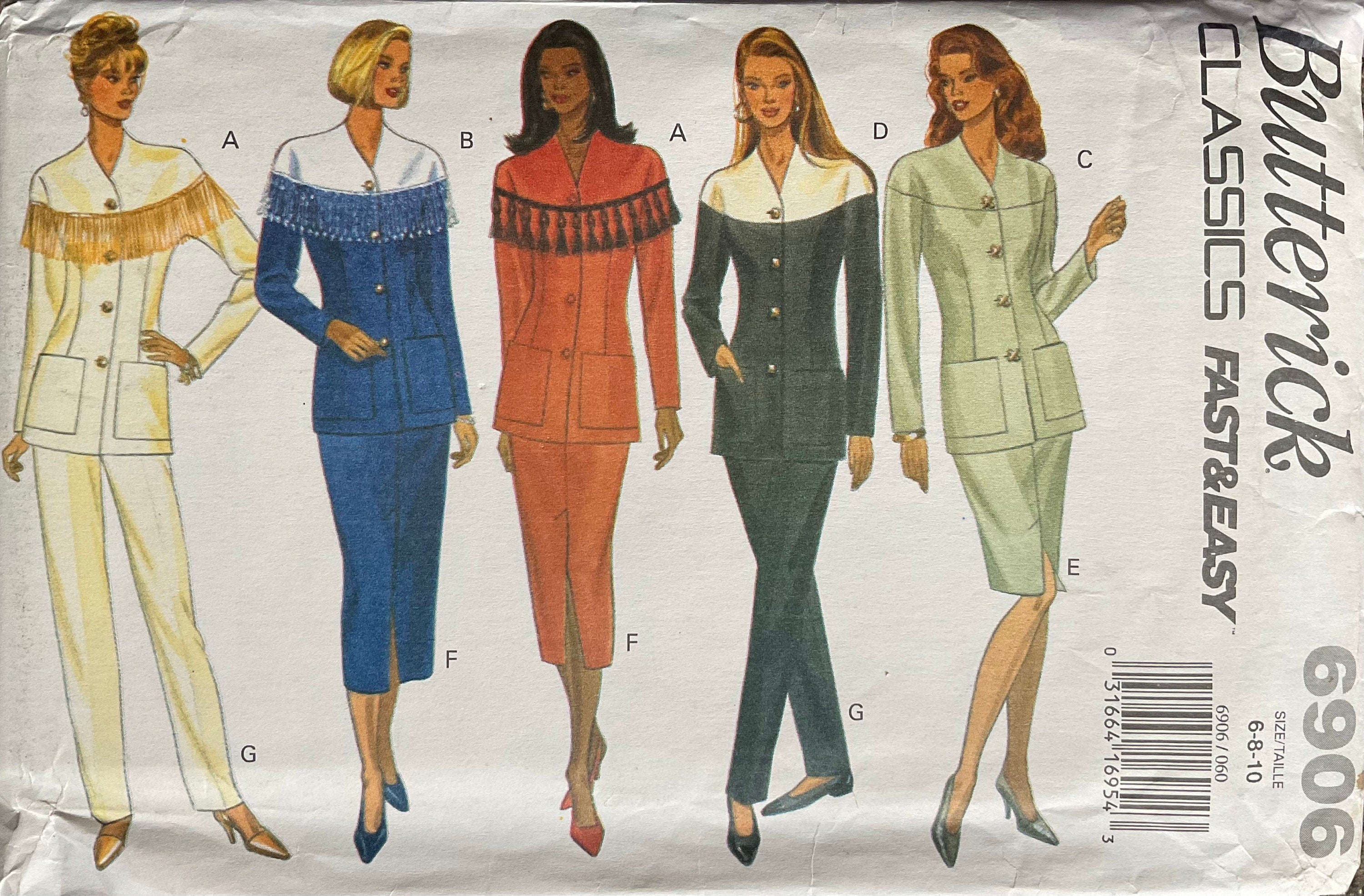 Butterick 6906 Sewing Pattern (Vintage) UNCUT