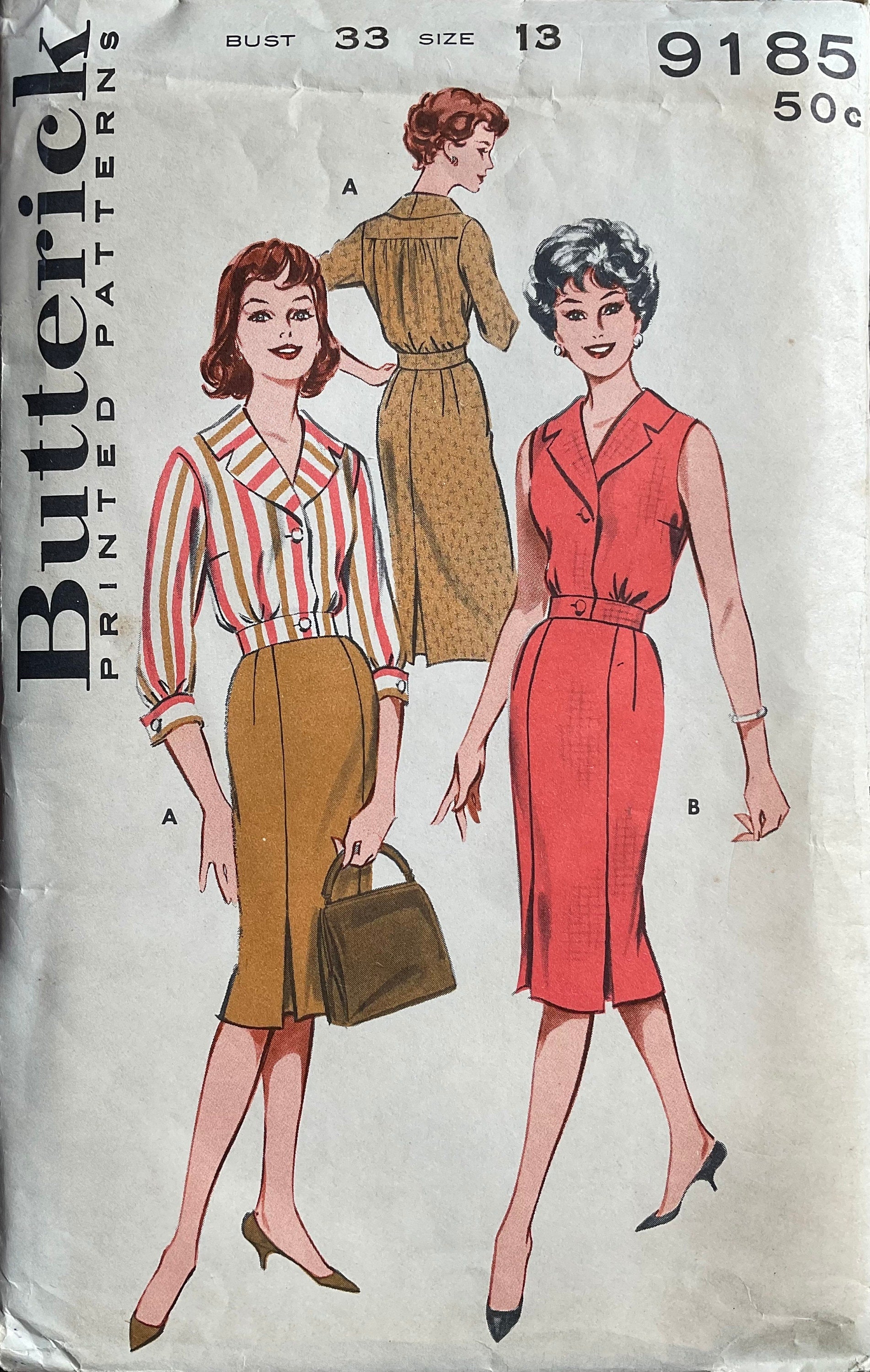 Butterick 9185 Sewing Pattern (Vintage) CUT