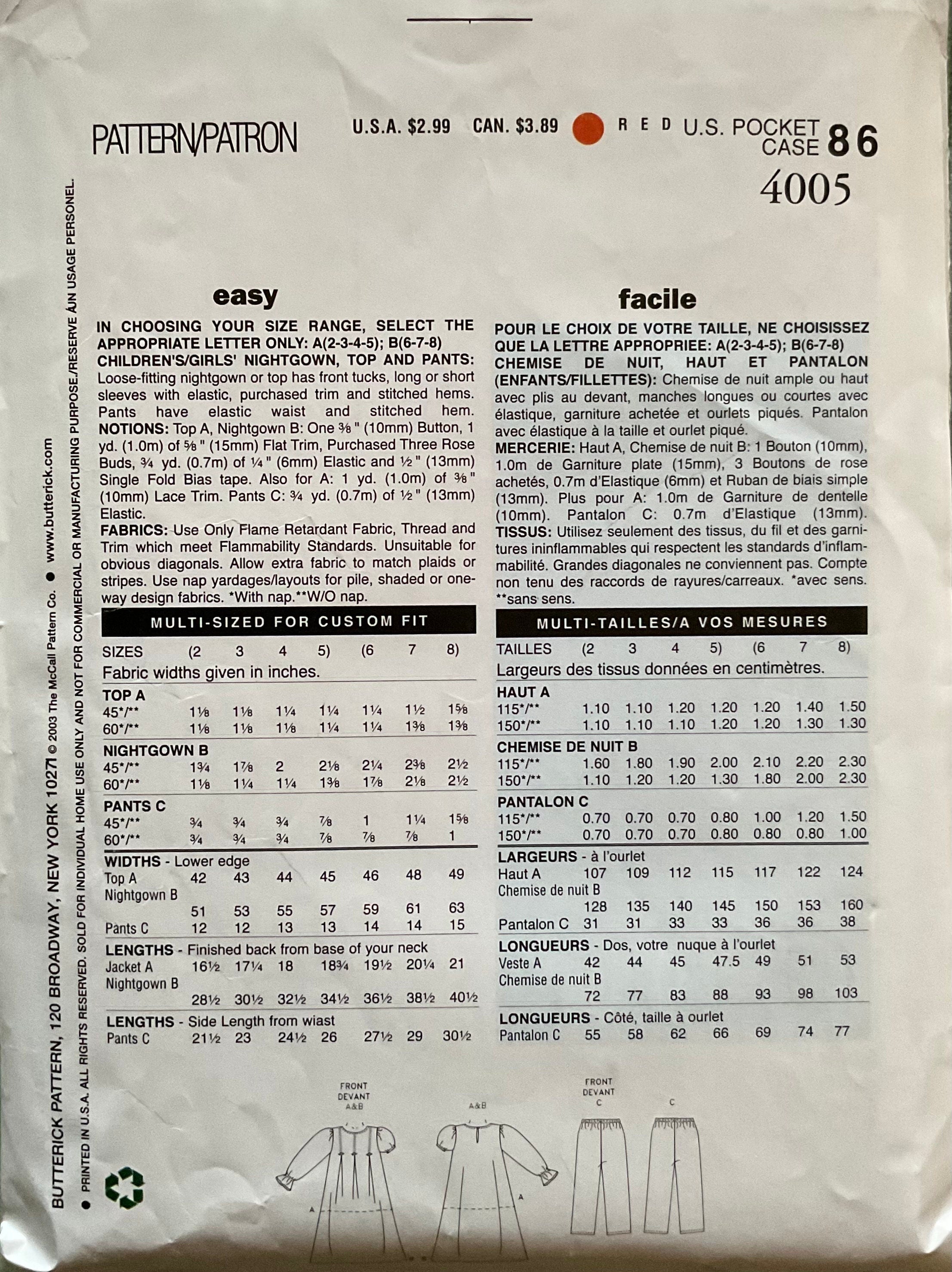 See & Sew 4005 Sewing Pattern (Vintage) CUT
