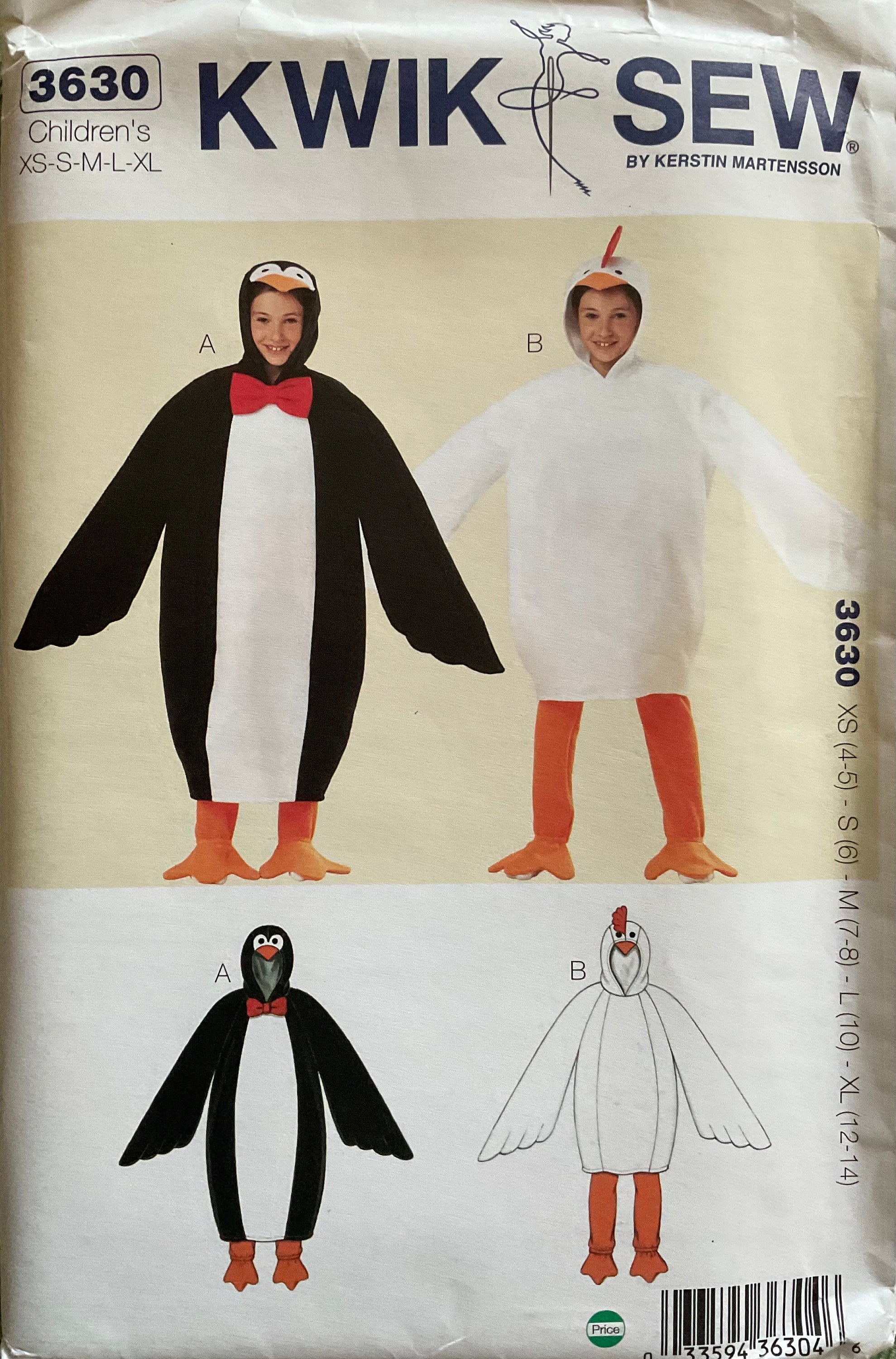 Kwik Sew 3630 Sewing Pattern (Vintage) UNCUT