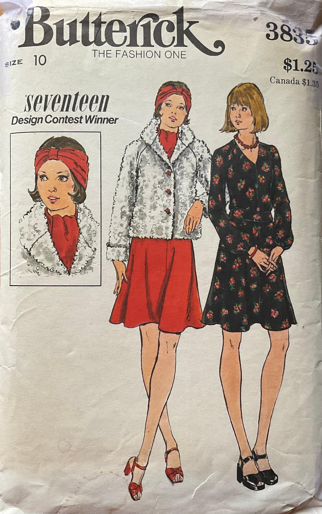 Butterick 3835 Sewing Pattern (Vintage) CUT