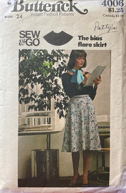 Butterick 4006 Sewing Pattern (Vintage) CUT