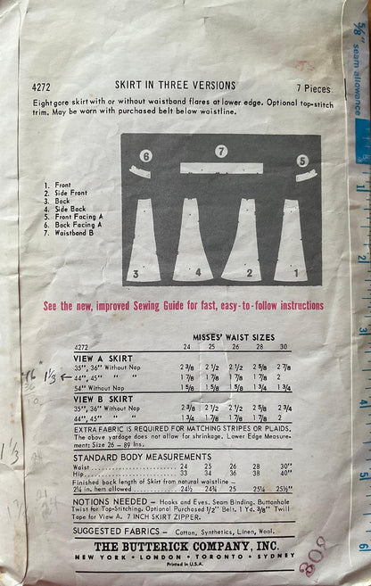 Butterick 4272 Sewing Pattern (Vintage) CUT
