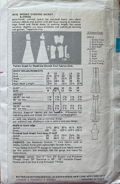 Butterick 4576 Sewing Pattern (Vintage) UNCUT