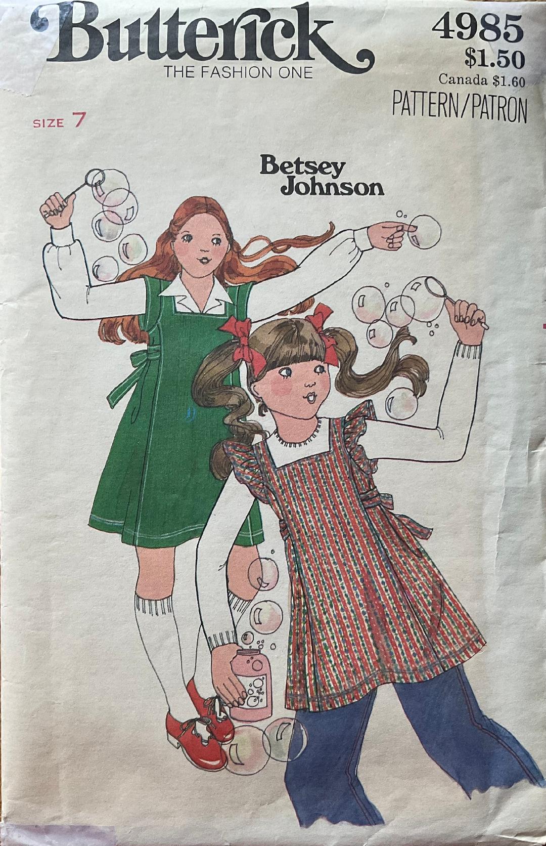 Butterick 4985 Sewing Pattern (Vintage) CUT