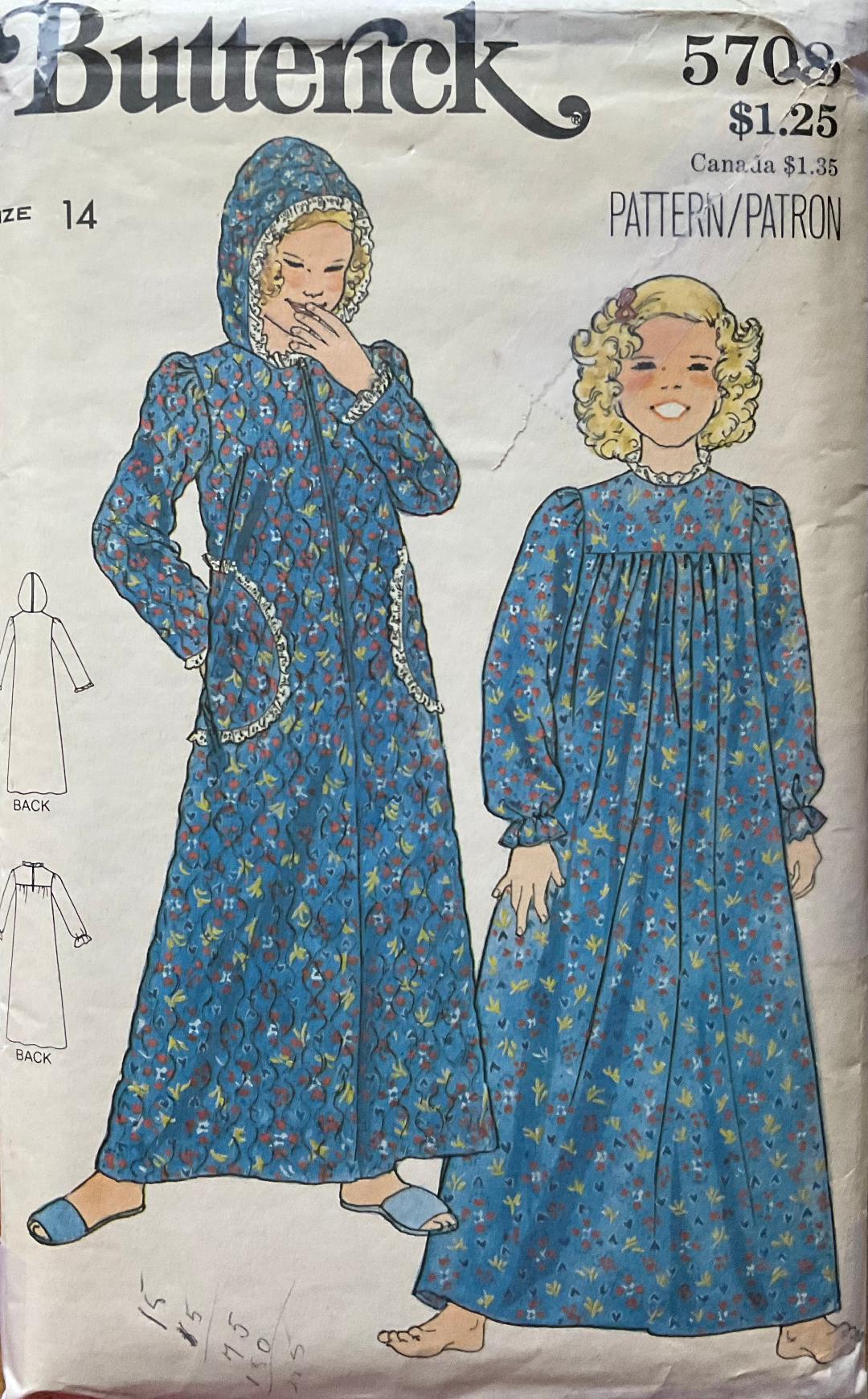 Butterick 5708 Sewing Pattern (Vintage) CUT