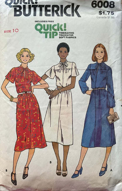 Butterick 6008 Sewing Pattern (Vintage) CUT