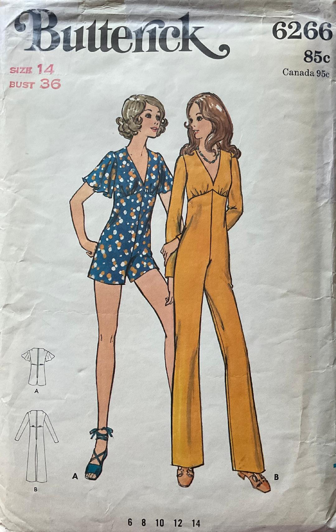 Butterick 6266 Sewing Pattern (Vintage) CUT