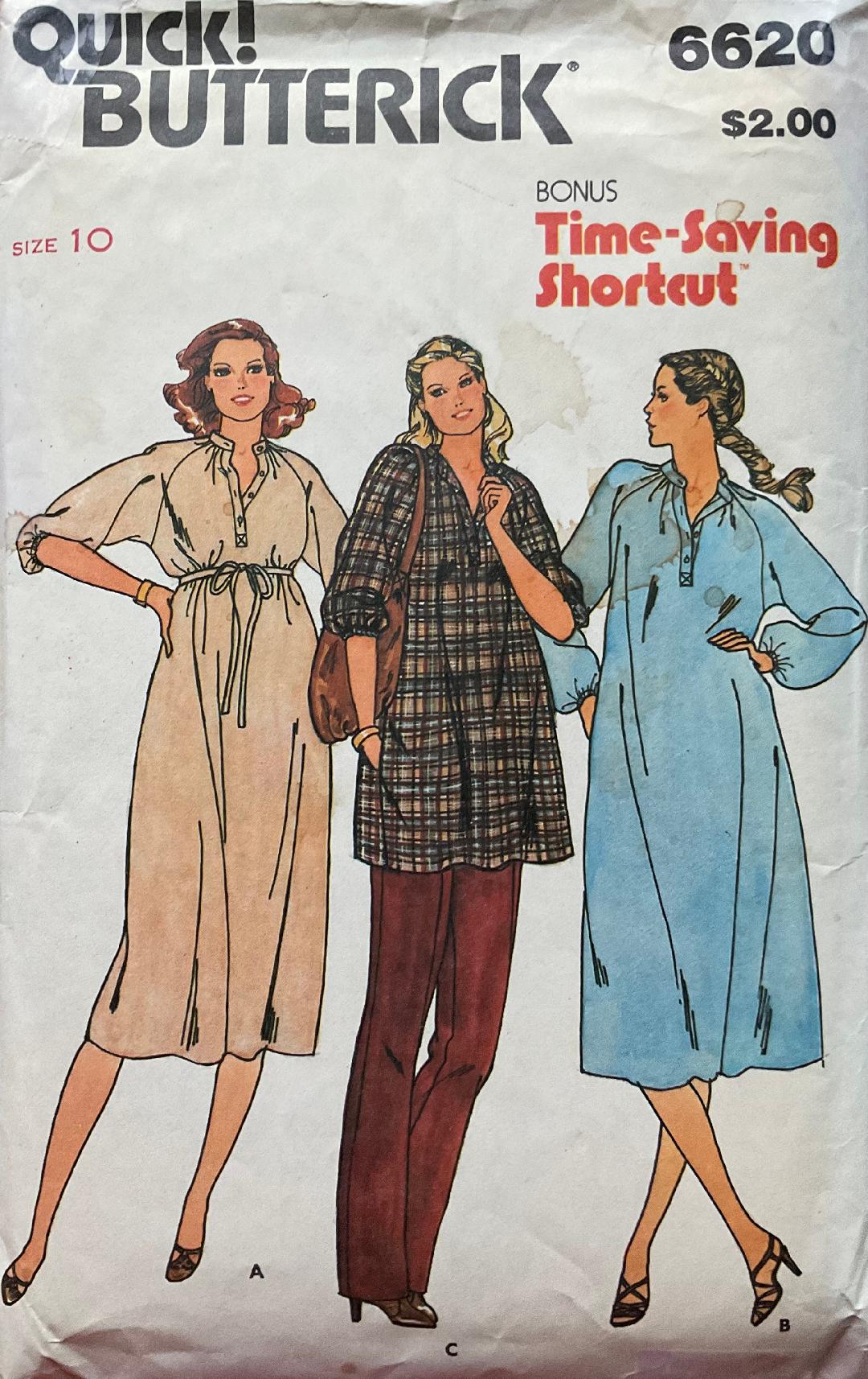 Butterick 6620 Sewing Pattern (Vintage) CUT