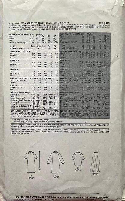 Butterick 6620 Sewing Pattern (Vintage) CUT