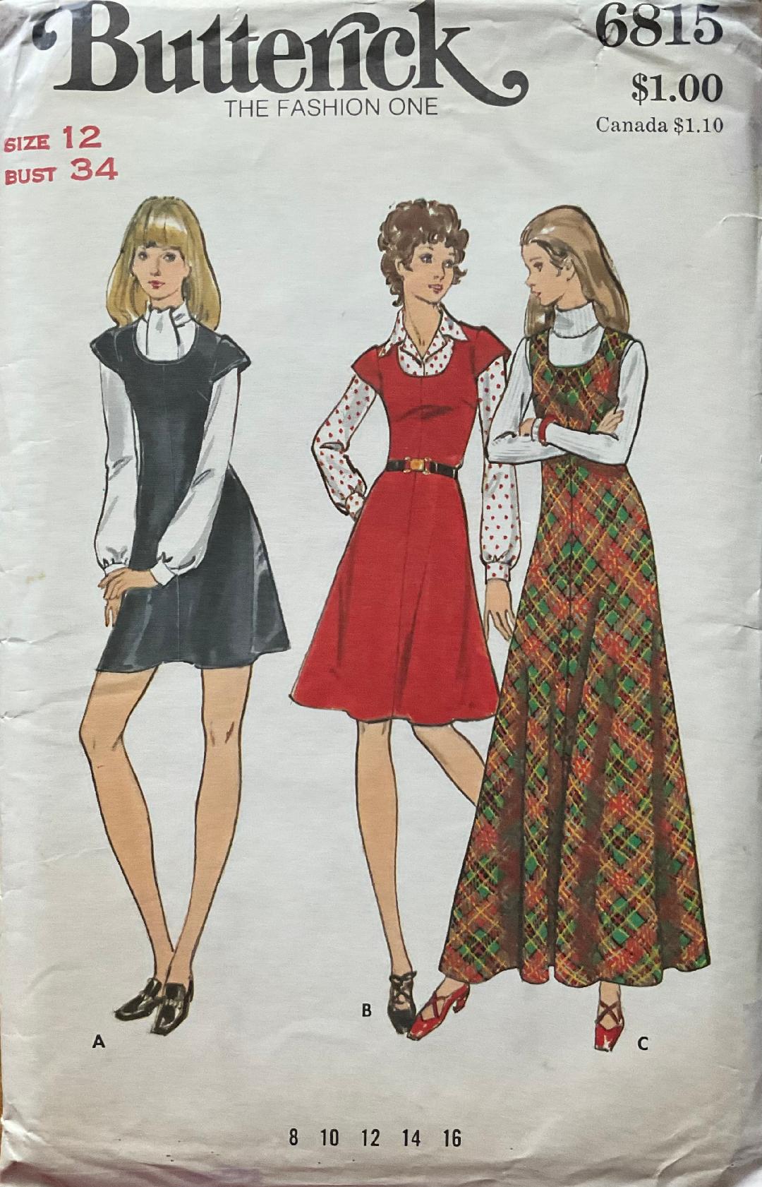 Butterick 6815 Sewing Pattern (Vintage) UNCUT