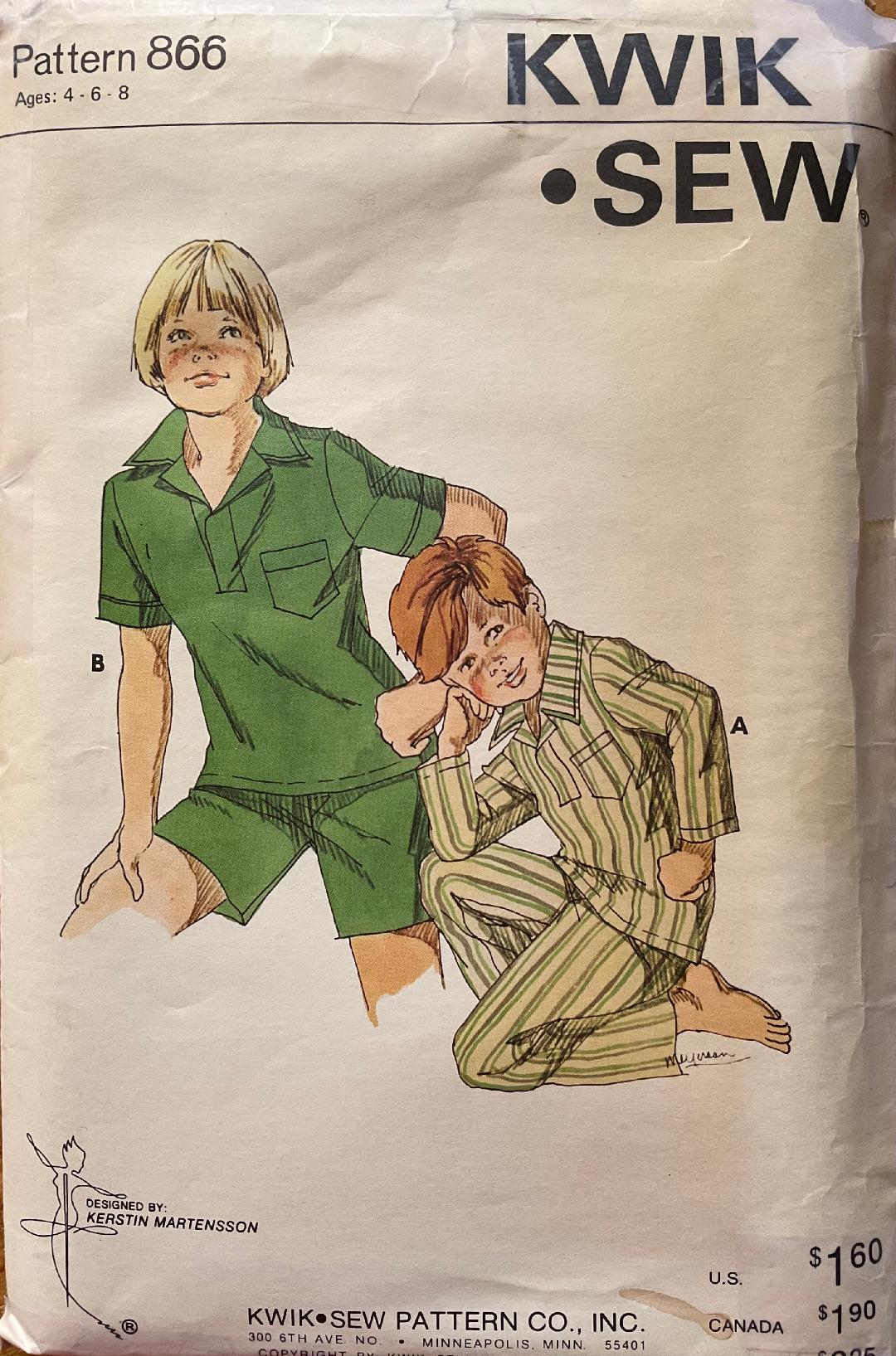 Kwik Sew 866 Sewing Pattern (Vintage) CUT