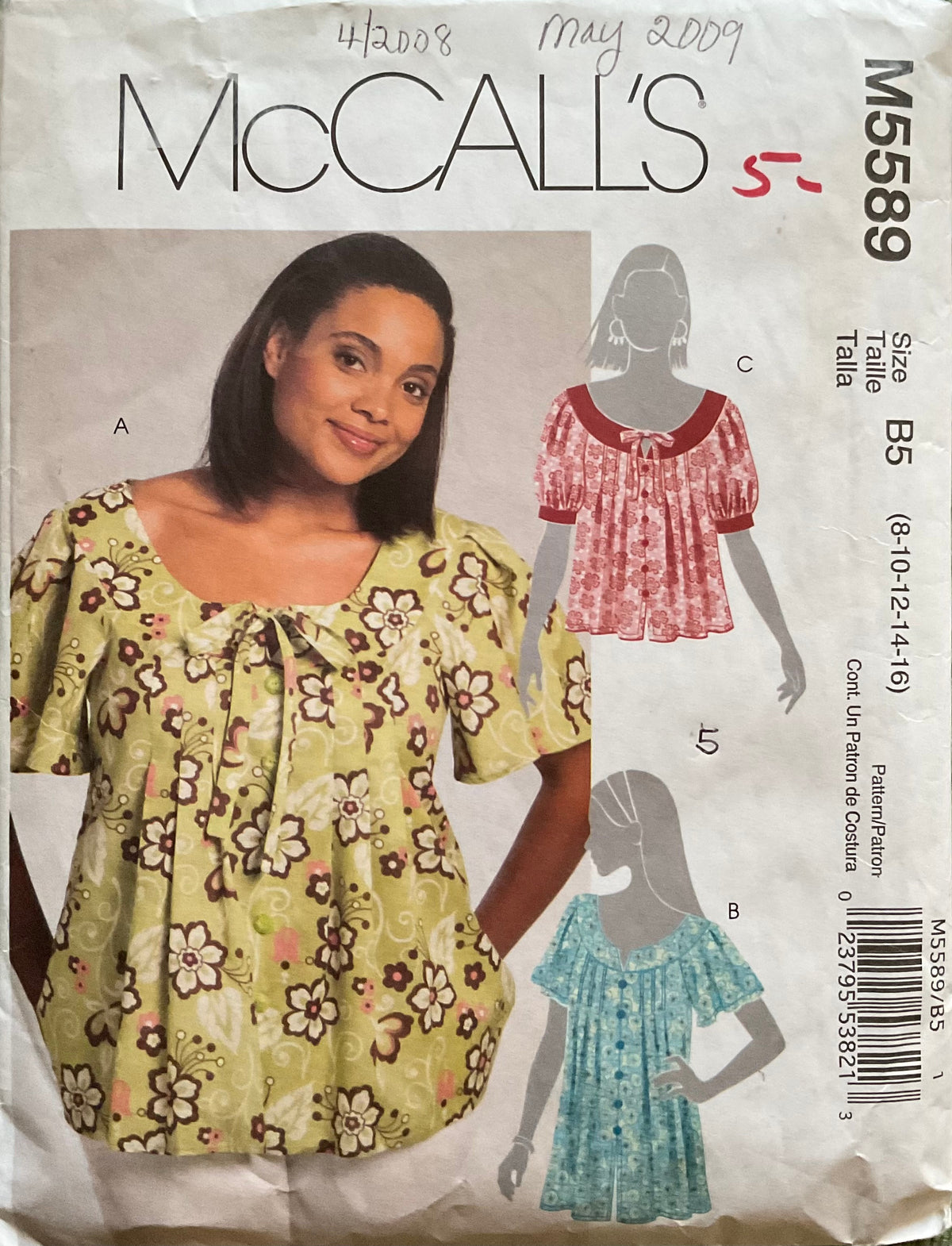 McCall's 5589 Sewing Pattern ((Vintage) CUT – ANAPACLOTHING