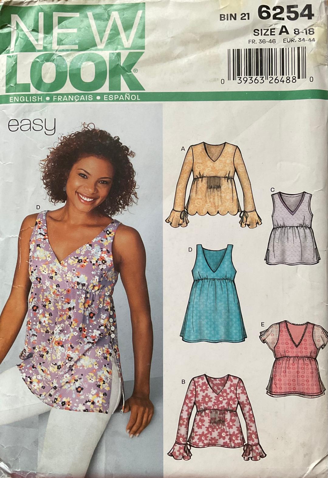 New Look 6254 Sewing Pattern (Vintage) UNCUT